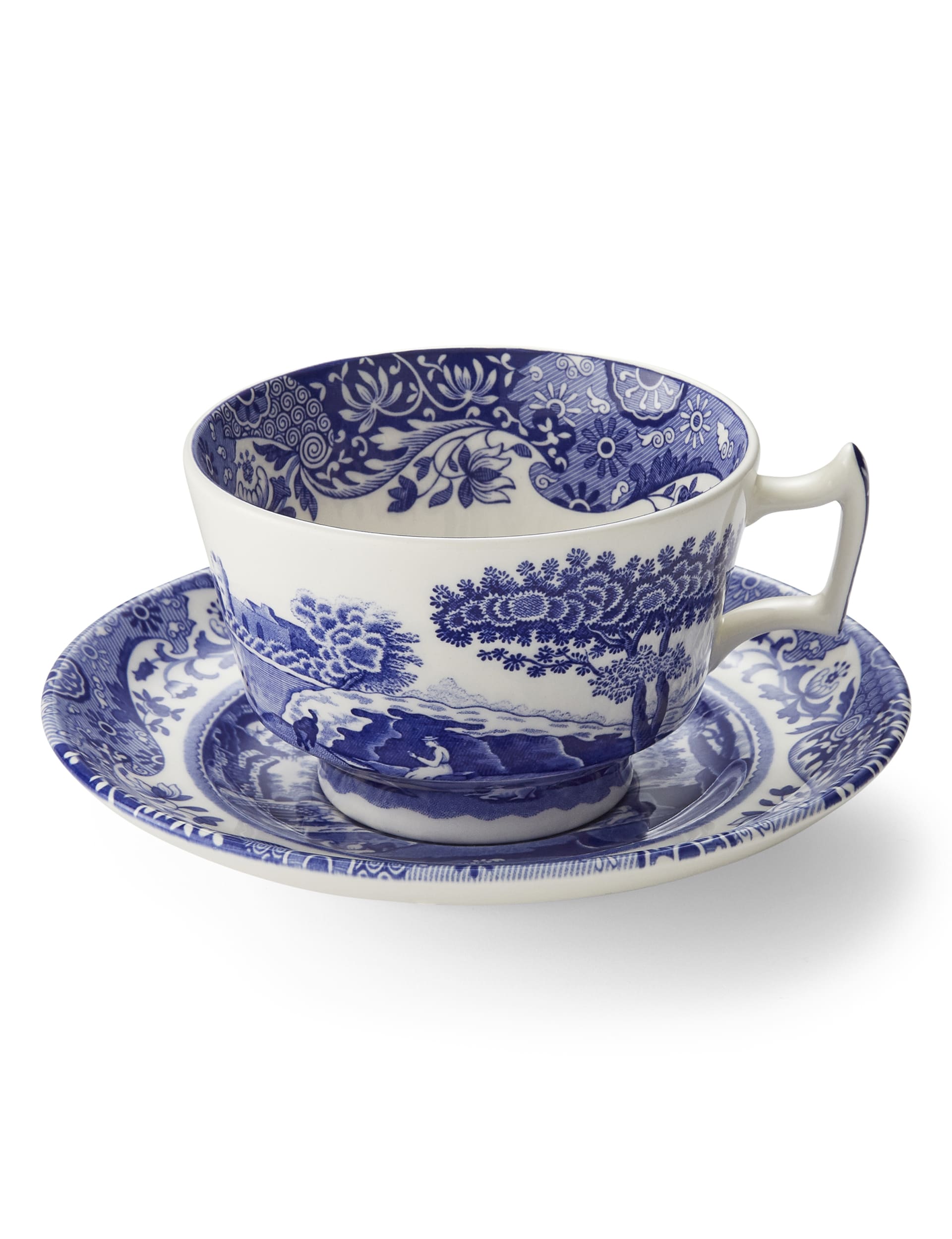 Spode Blue Italian cups and saucers set of 4 (British brand)