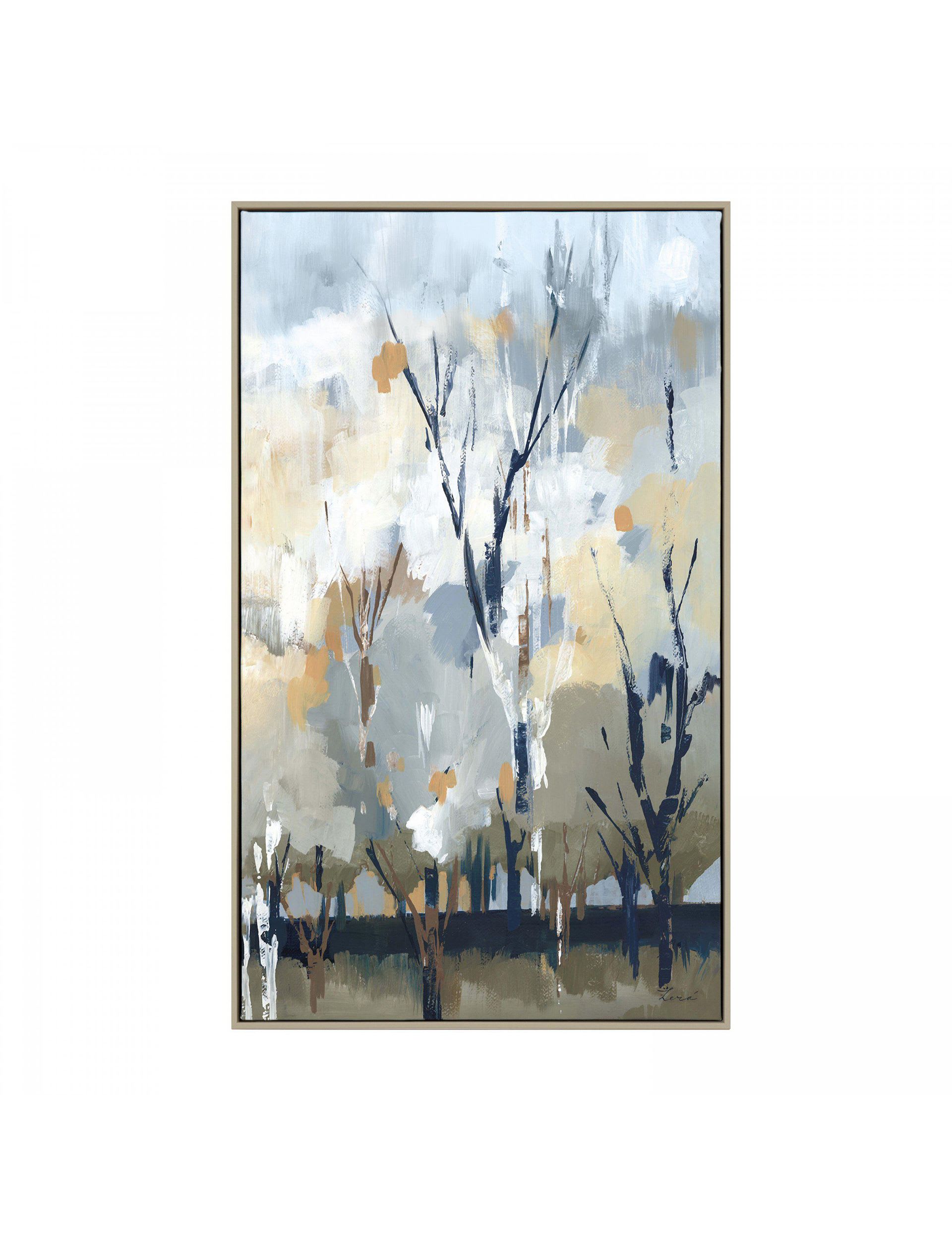 Gallery Direct Silver Birch Blues framed canvas 67x40cm, imported from the UK
