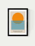 East End Prints Mid Century Sun Bauhaus framed art print, medium-sized, imported from the UK
