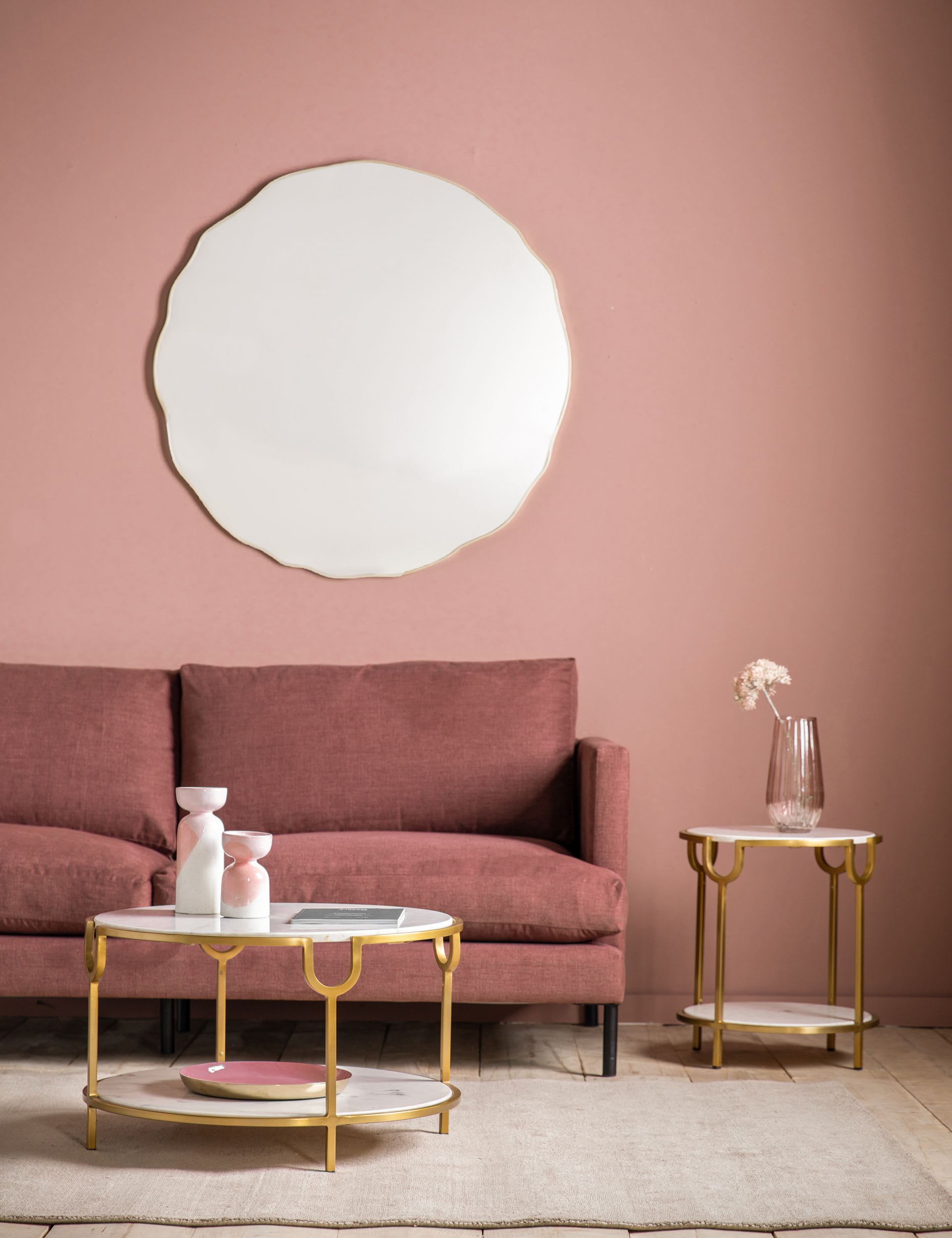 Gallery Direct Carano extra large round wall mirror, UK version