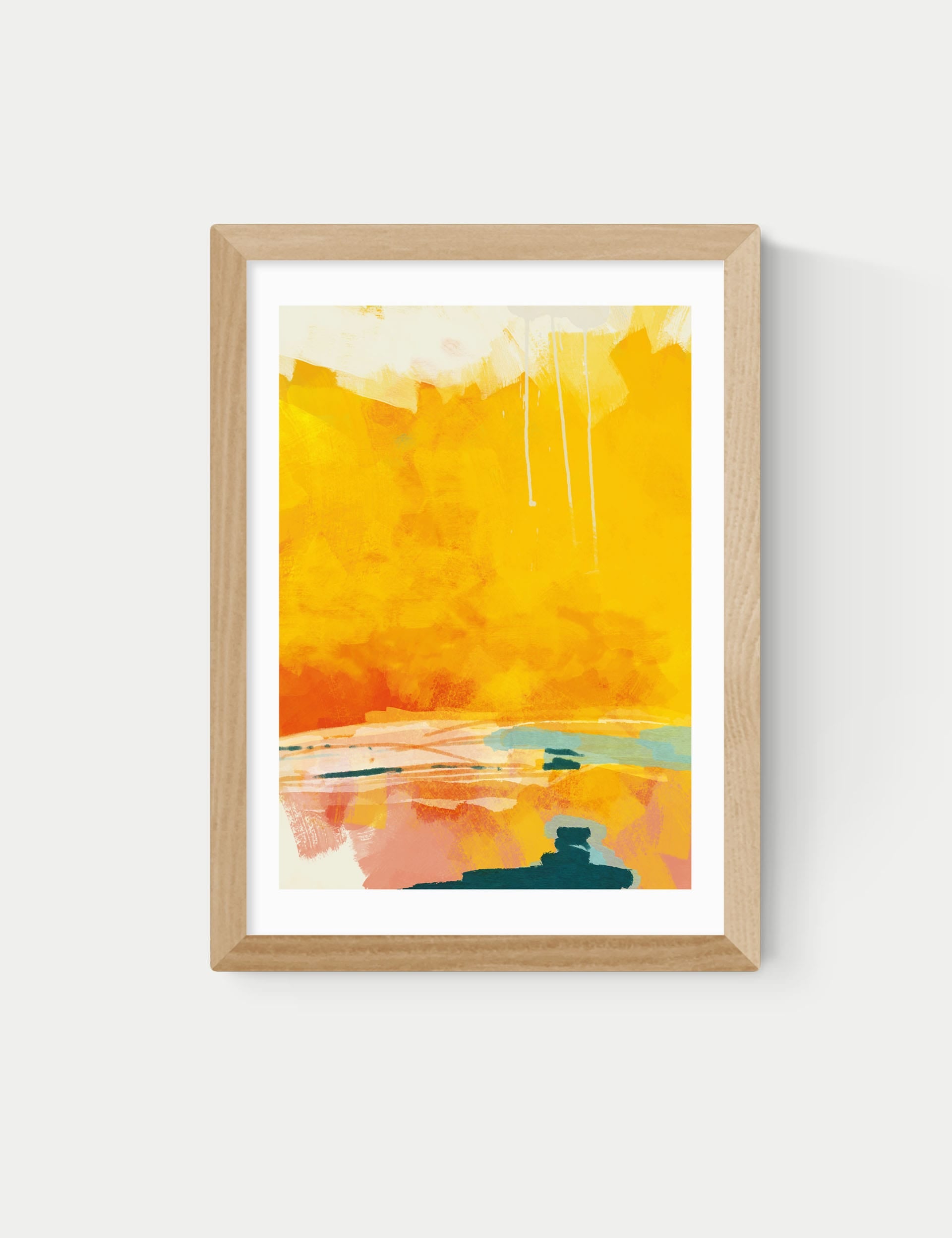 East End Prints Paysage Jaune abstract framed art, imported from the UK