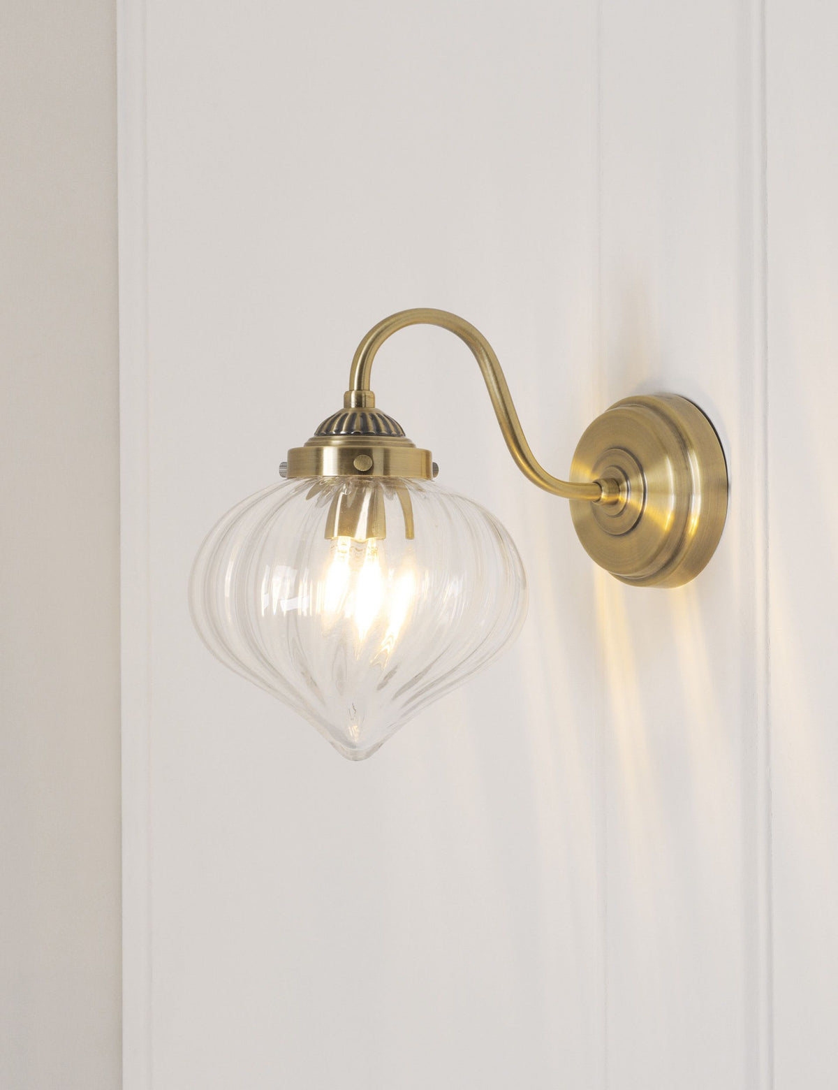 Laura Ashley Whitham fluted glass wall light, UK version