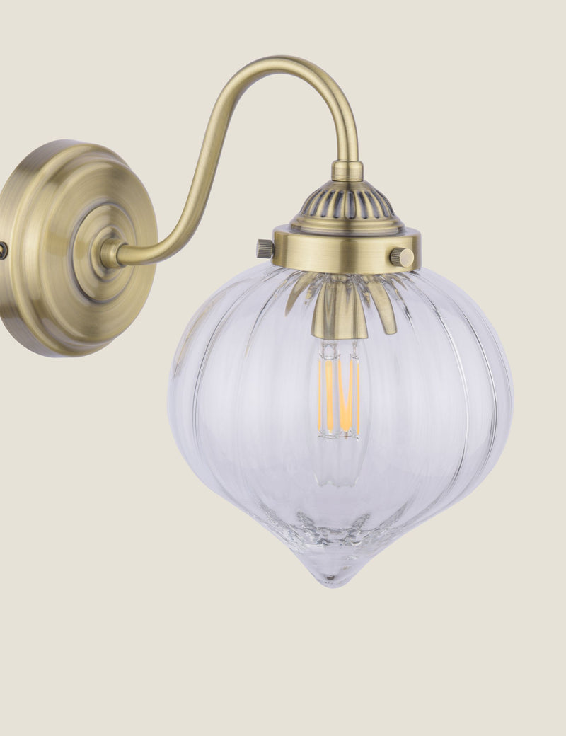 Laura Ashley Whitham fluted glass wall light, UK version