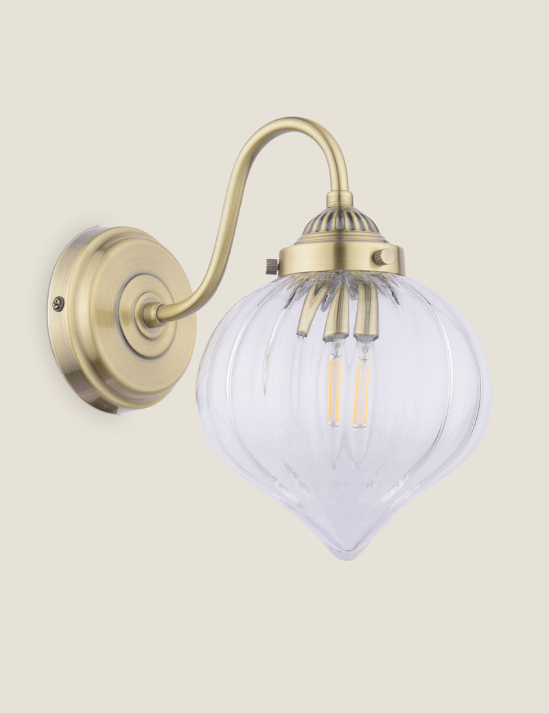 Laura Ashley Whitham fluted glass wall light, UK version