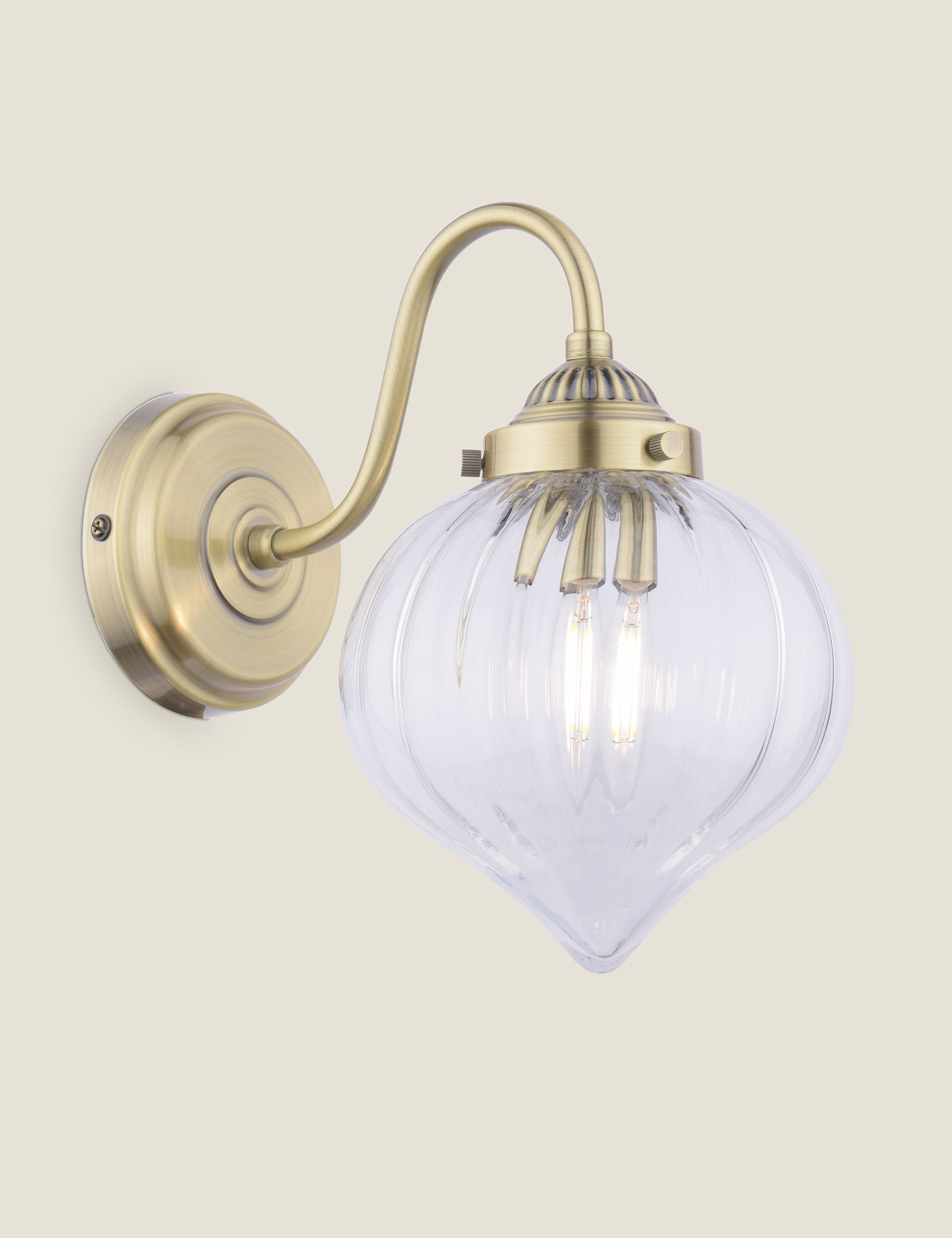 Laura Ashley Whitham fluted glass wall light, UK version