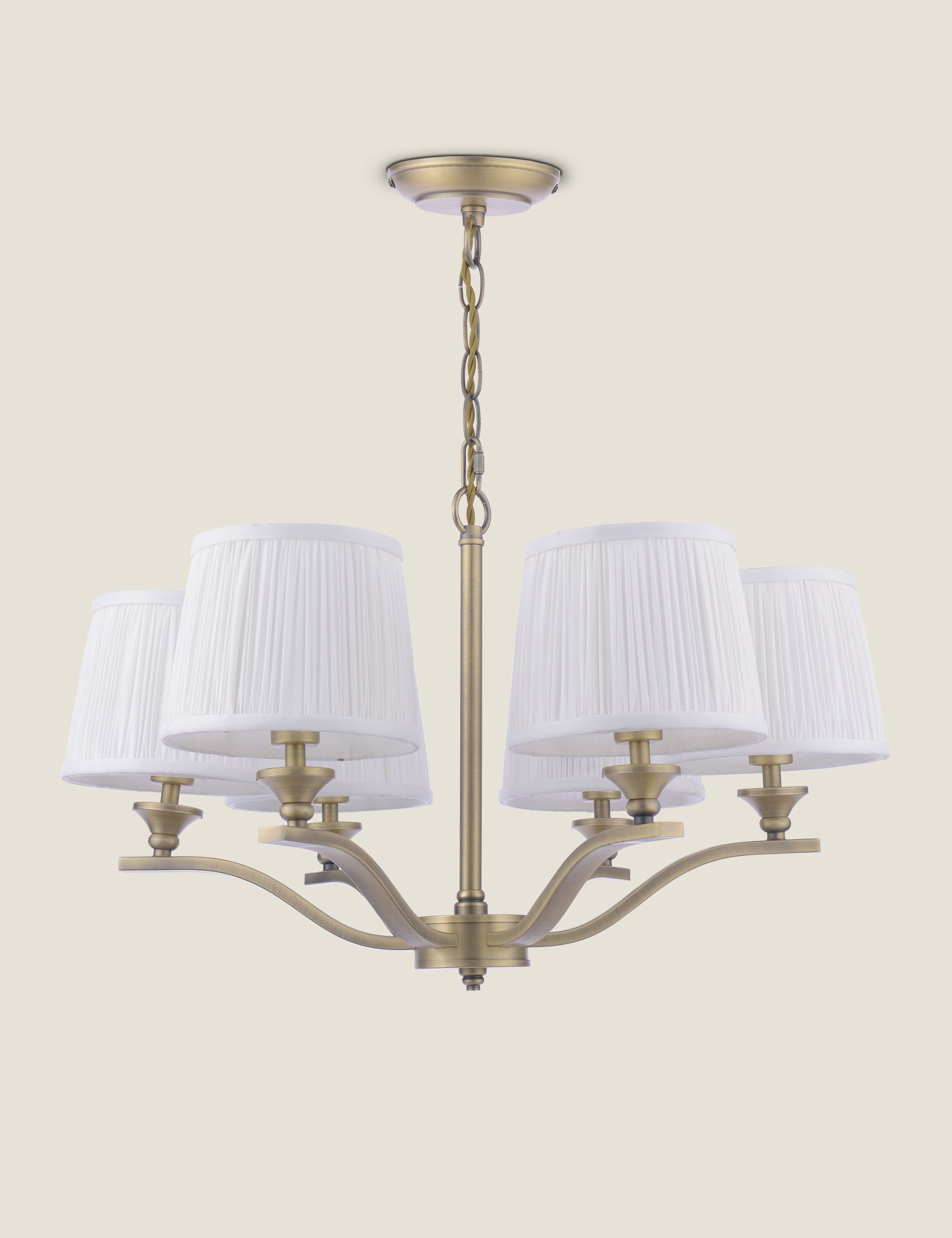 Laura Ashley Hemsley 6-light pleated silk chandelier - (British brand)
