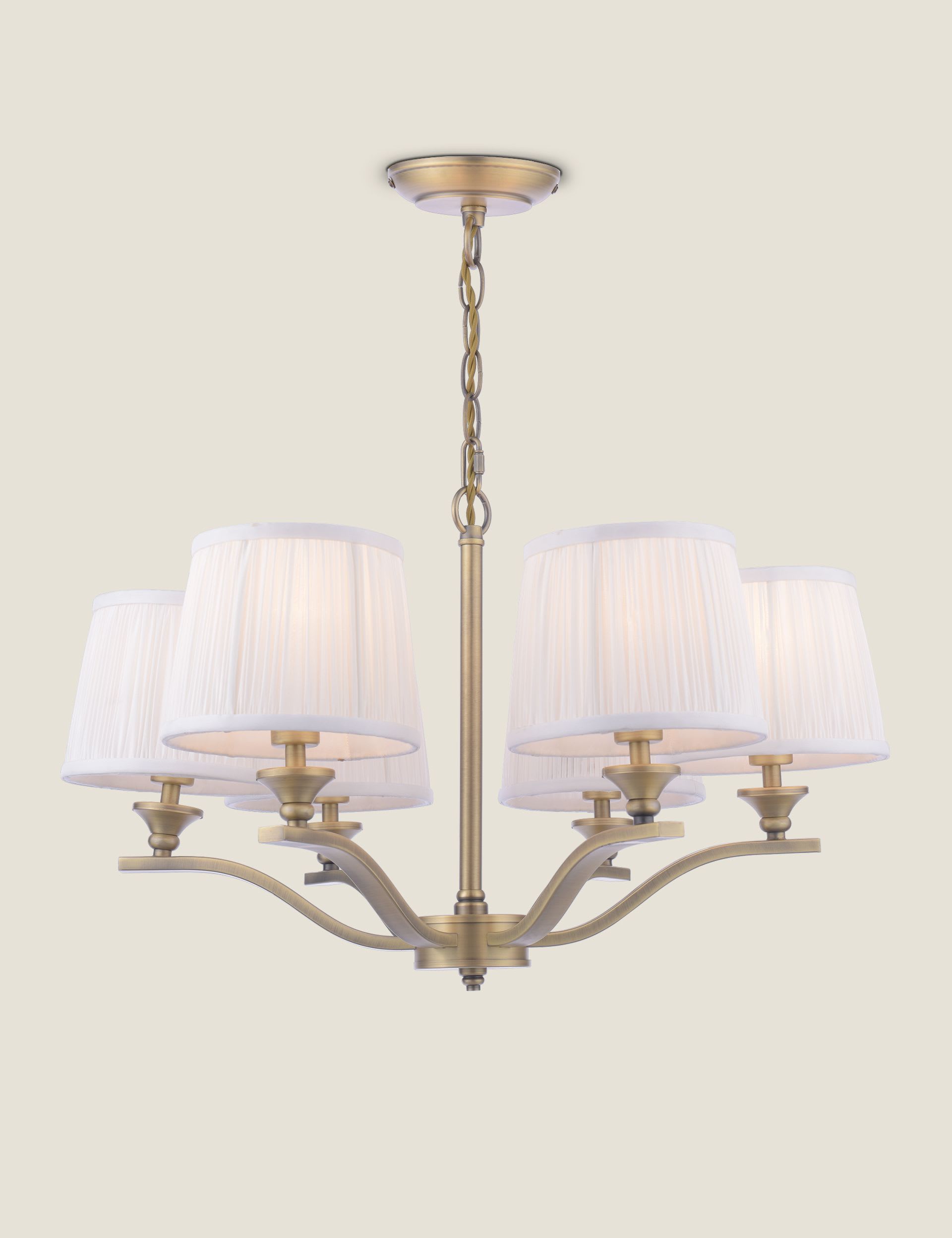 Laura Ashley Hemsley 6-light pleated silk chandelier - (British brand)