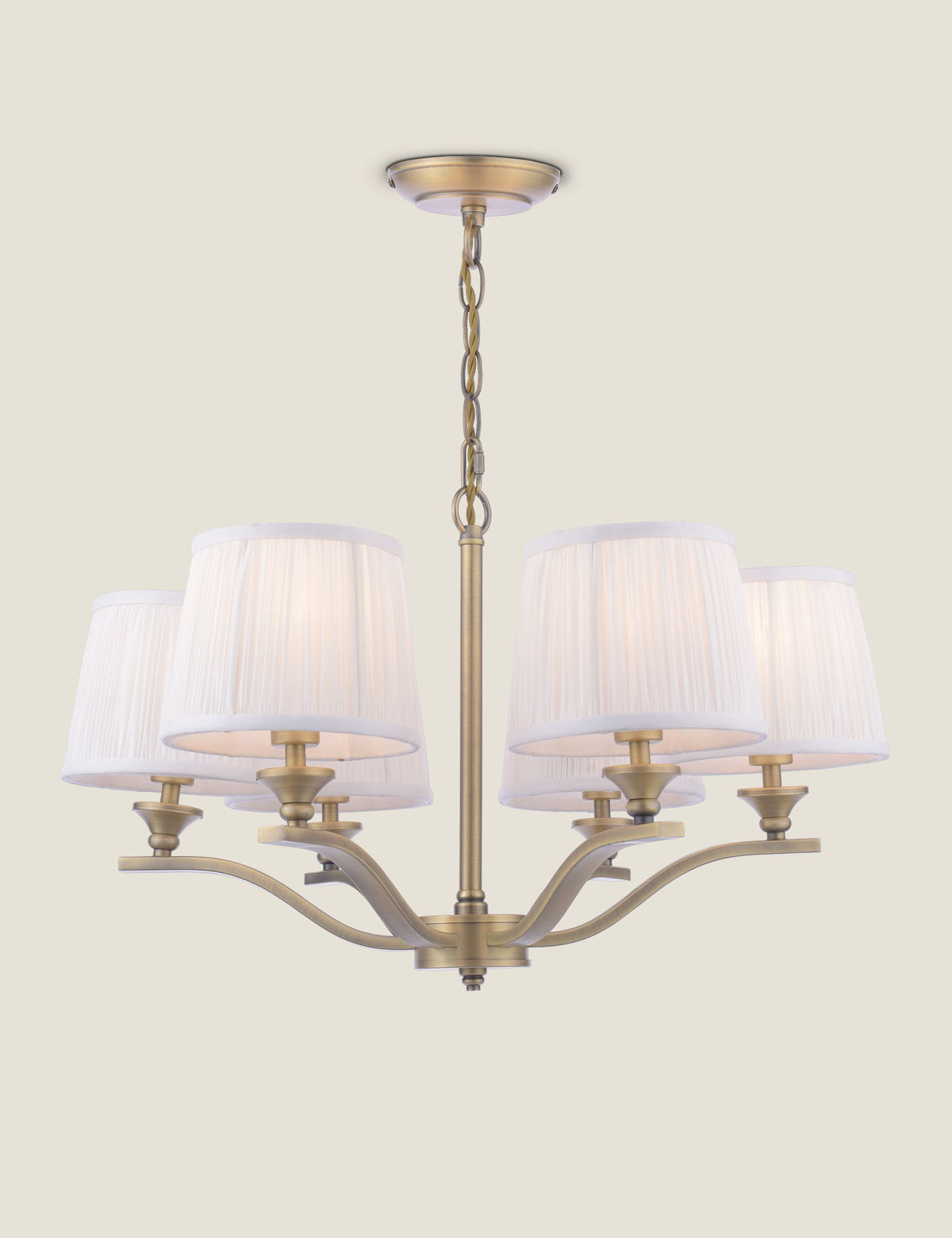 Laura Ashley Hemsley 6-light pleated silk chandelier - (British brand)