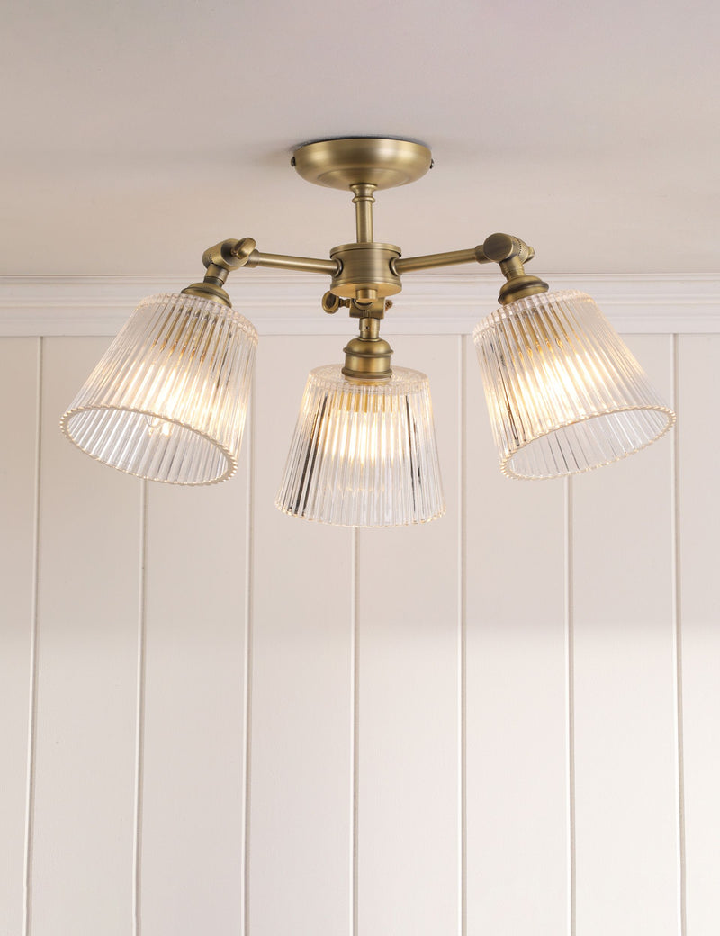 Laura Ashley Callaghan ceiling light antique brass, UK version