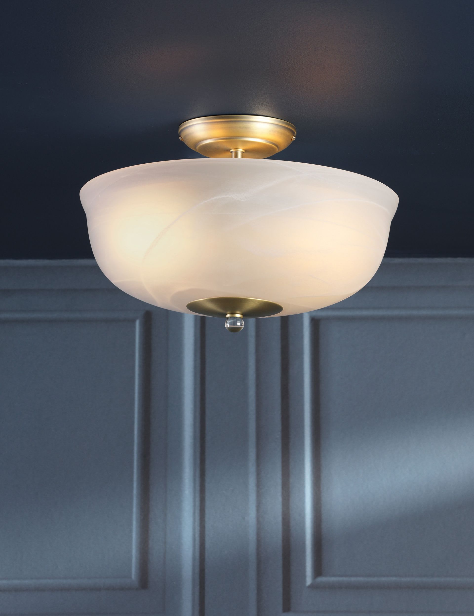 Laura Ashley Cossington glass semi flush ceiling light, UK version