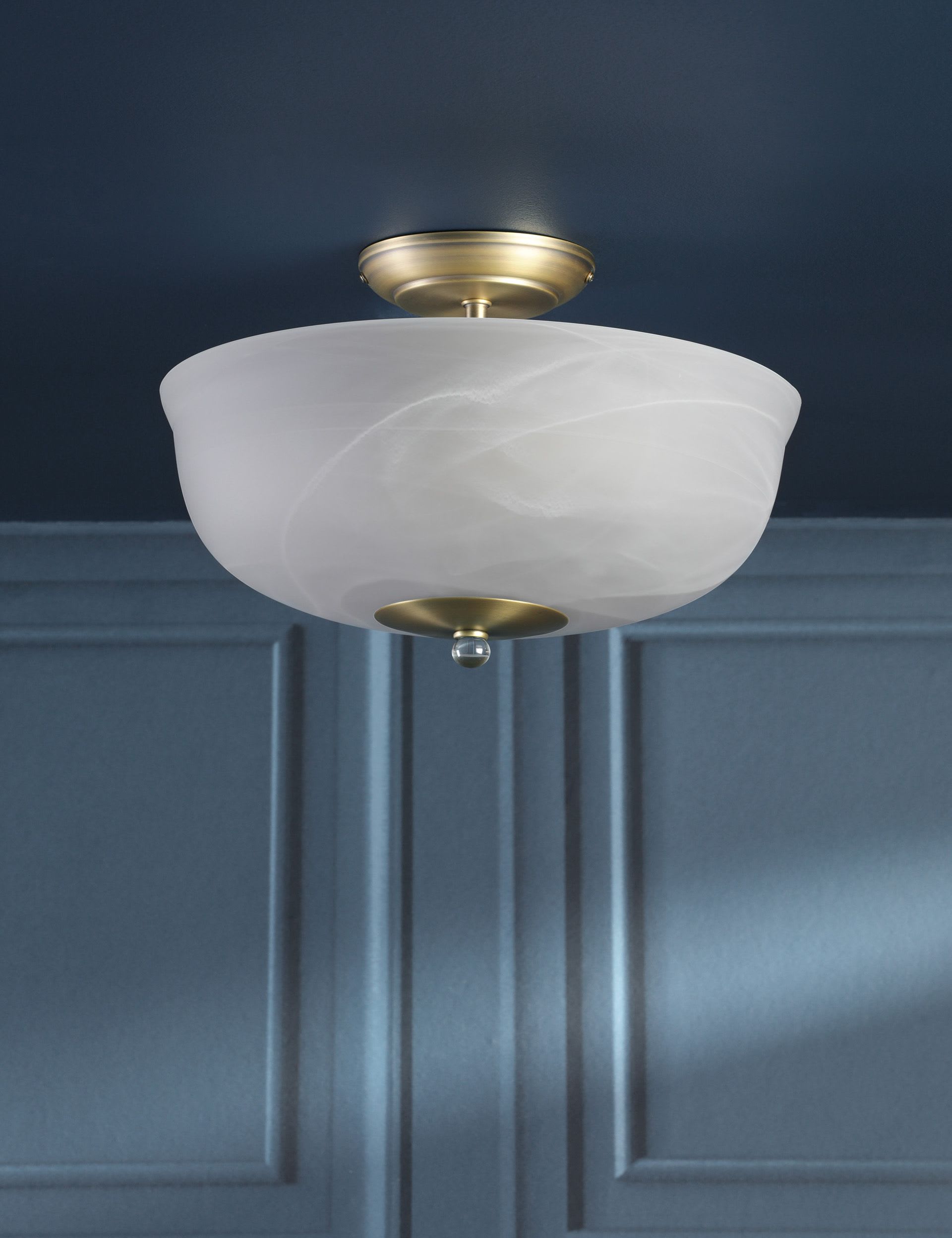 Laura Ashley Cossington glass semi flush ceiling light, UK version