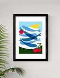 East End Prints sardines framed wall art (British brand)
