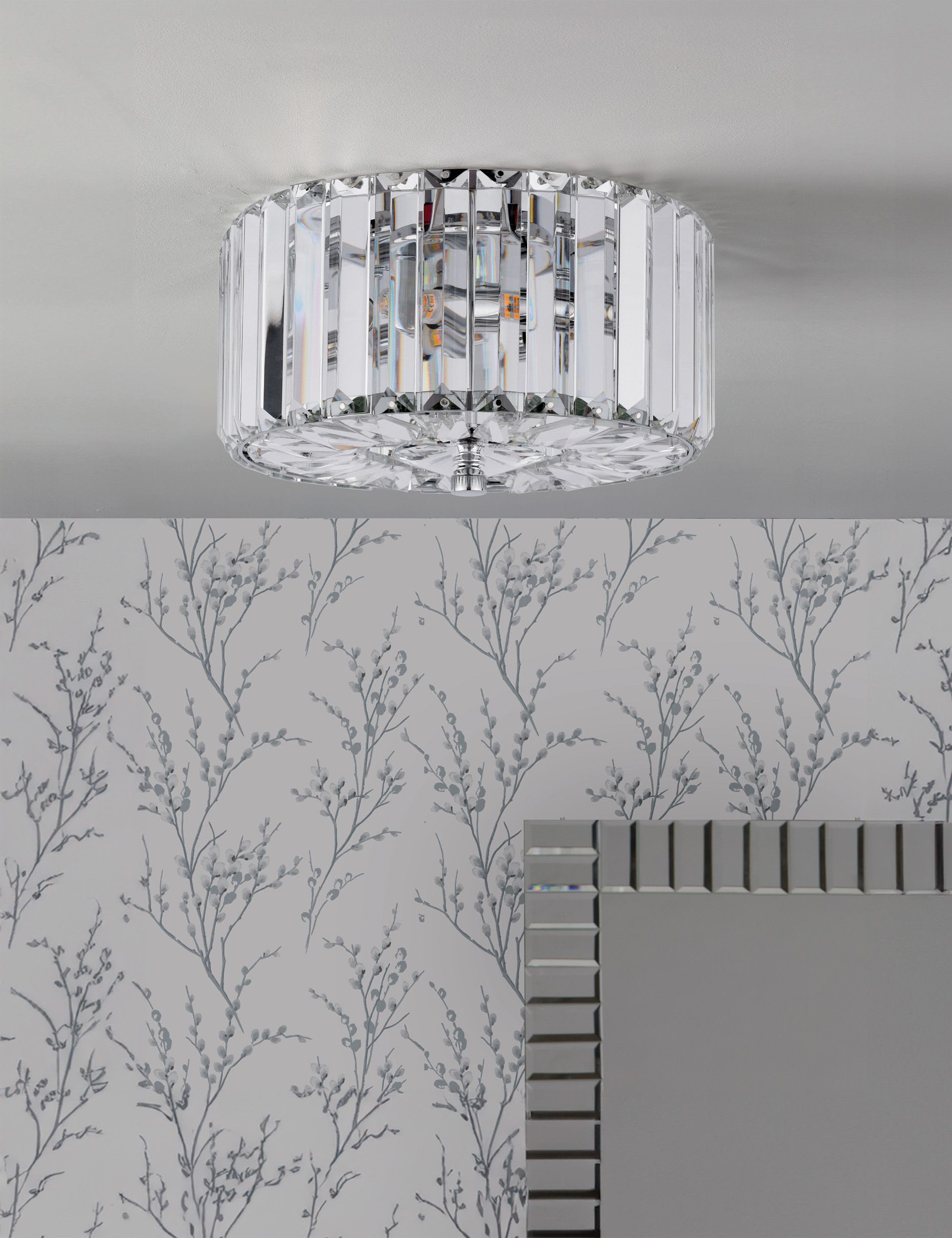 Laura Ashley Fernhurst crystal flush ceiling light imported from the UK