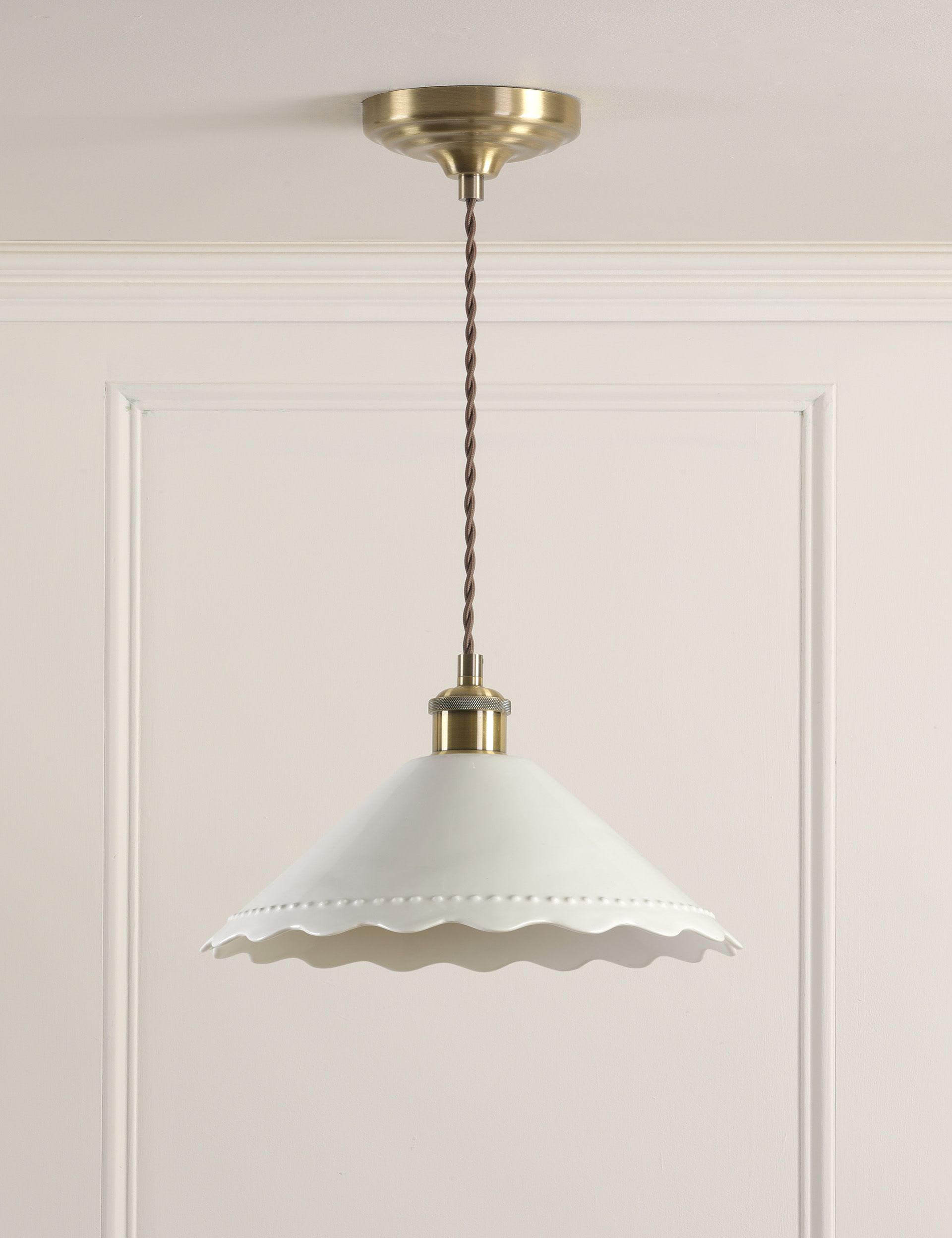 Laura Ashley Daws ceramic scallop pendant light (British brand)