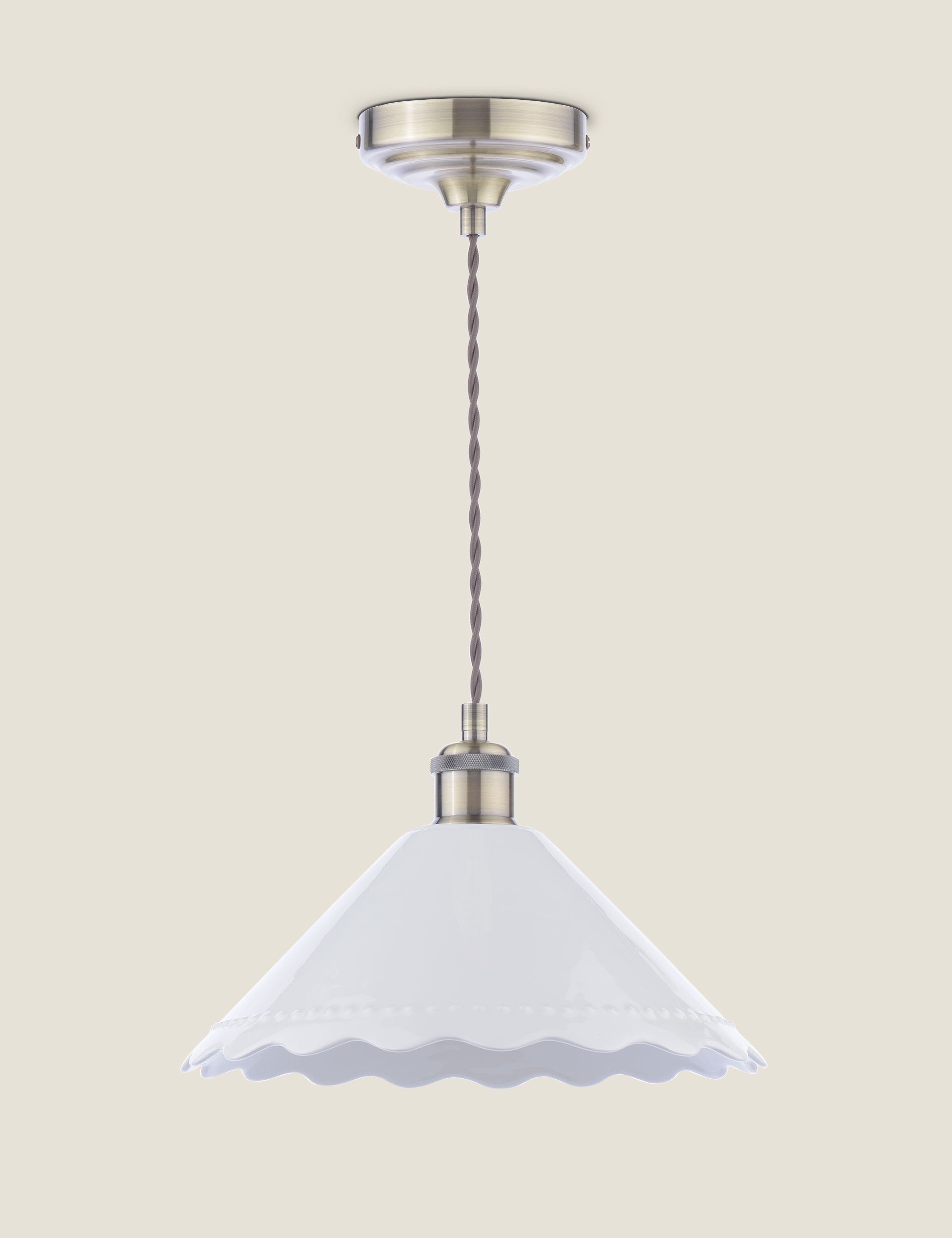 Laura Ashley Daws ceramic scallop pendant light (British brand)