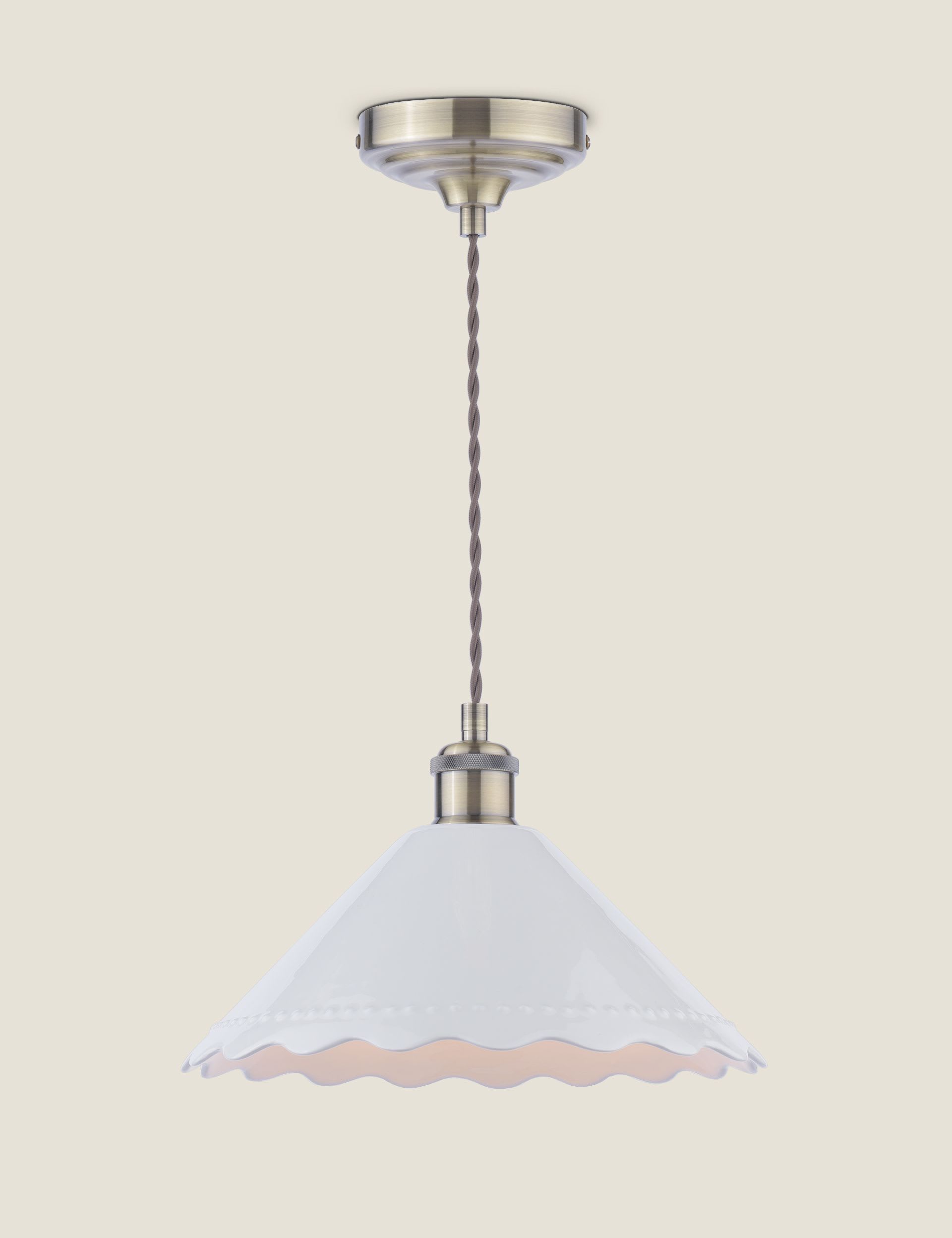 Laura Ashley Daws ceramic scallop pendant light (British brand)