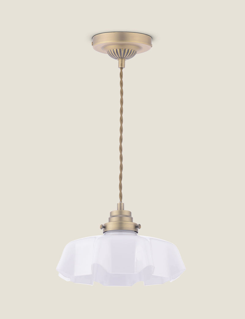 Laura Ashley Banham fluted glass pendant light - British product