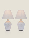 Laura Ashley set of 2 pussywillow table lamps ceramic base - British product