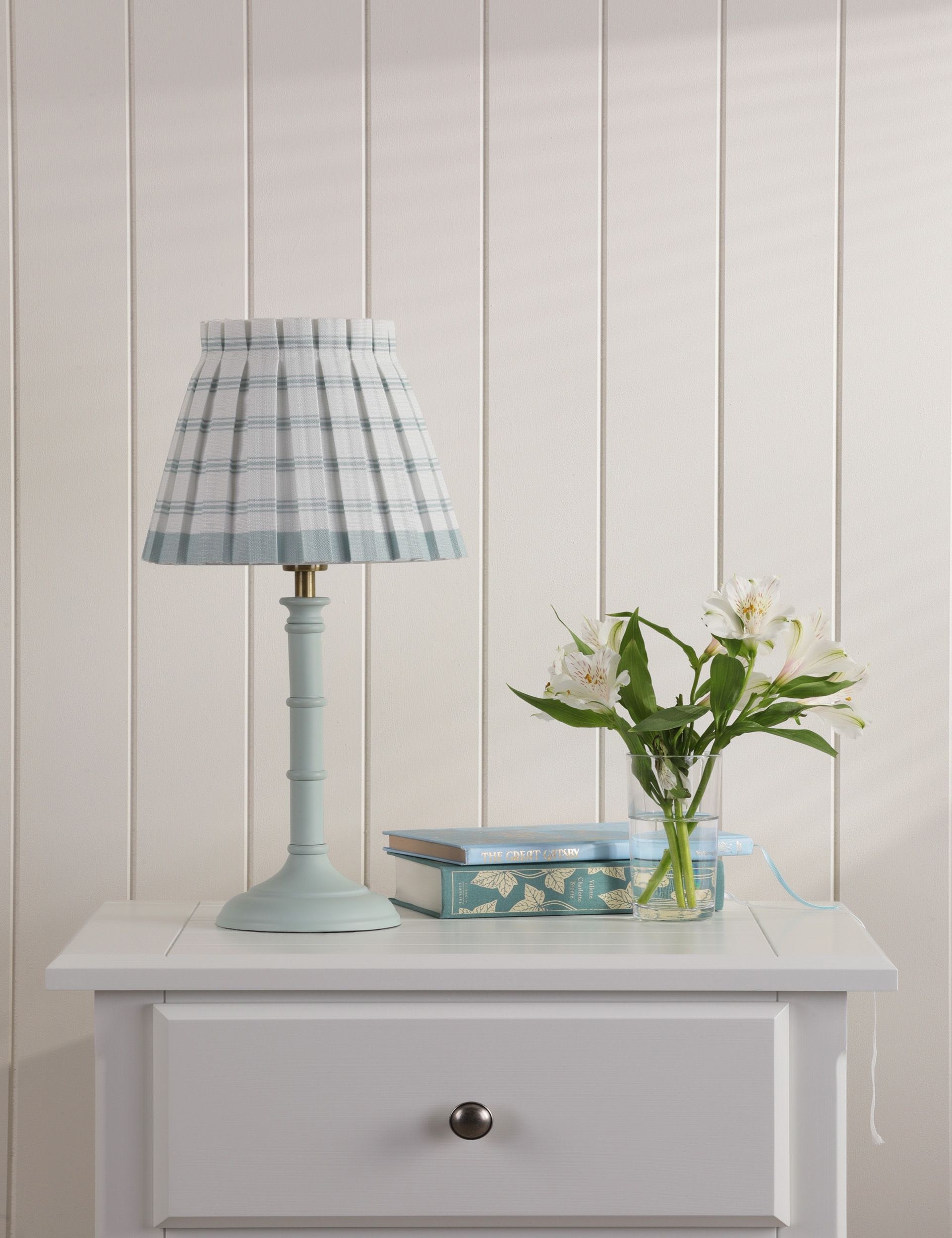 Laura Ashley Farnworth table lamp green base pleated shade (British brand)