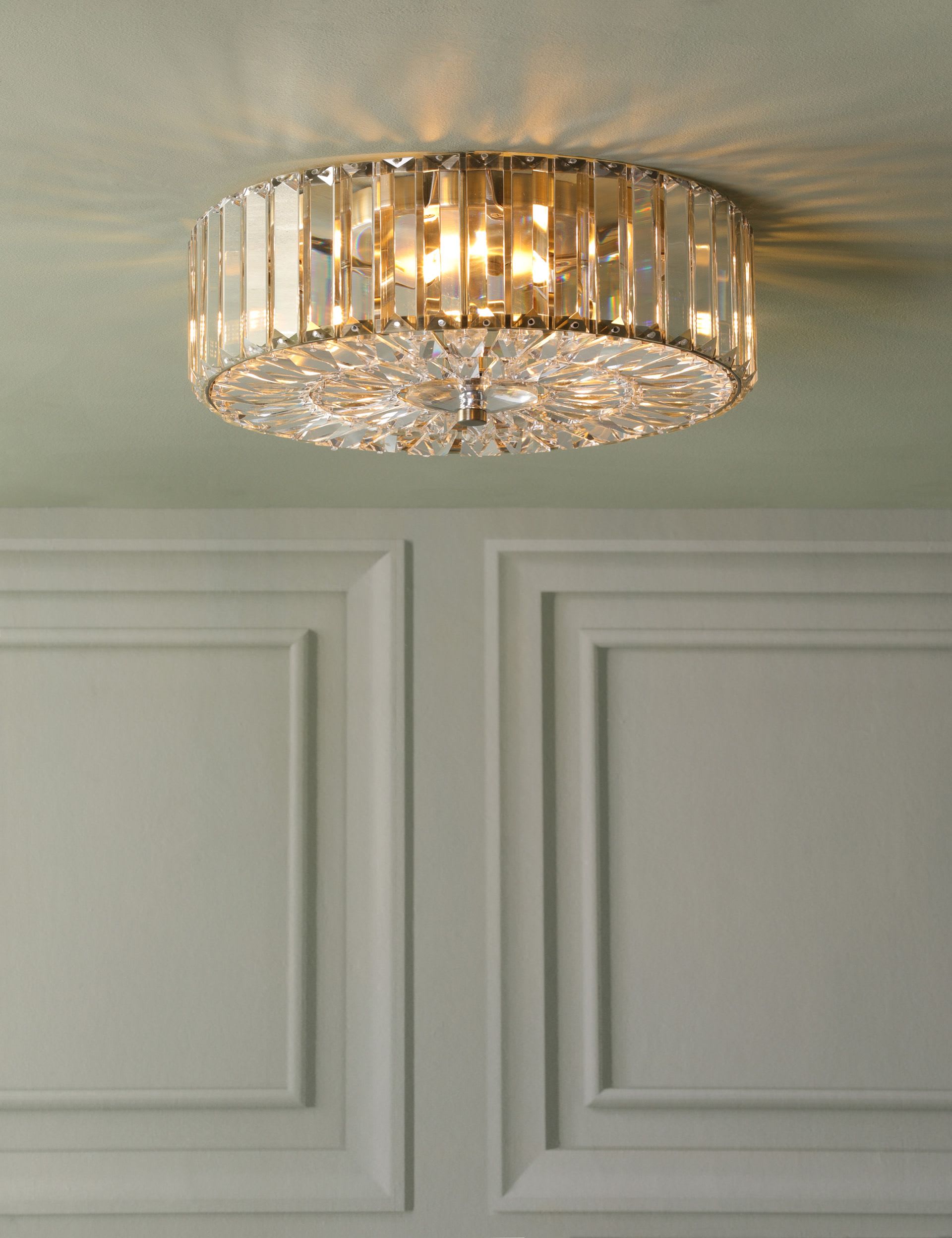 Laura Ashley Fernhurst crystal flush ceiling light, imported from the UK