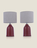 Laura Ashley Penny ceramic ribbed table lamp set (British brand)