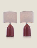 Laura Ashley Penny ceramic ribbed table lamp set (British brand)