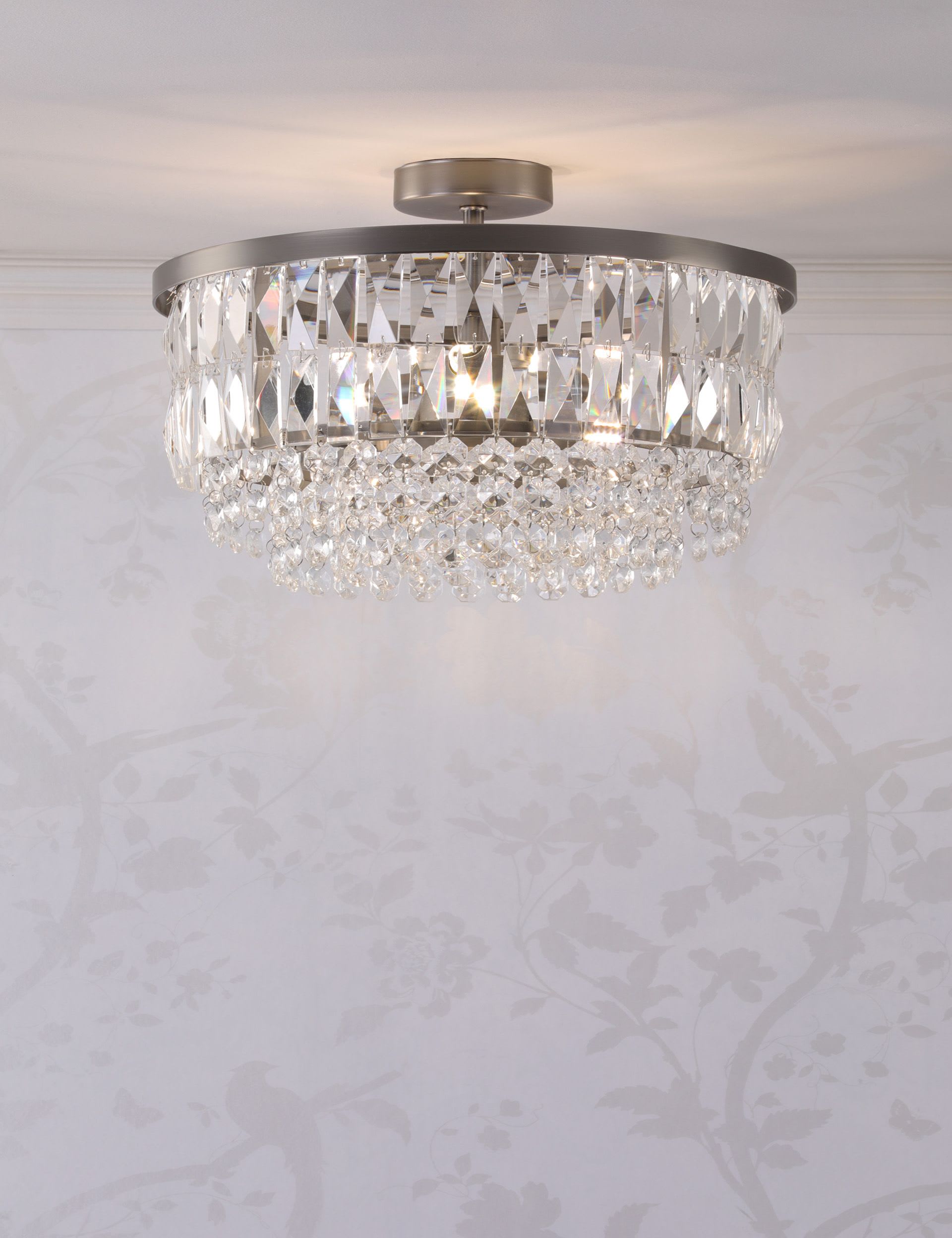 Laura Ashley Rhosill crystal semi flush ceiling light (British brand)