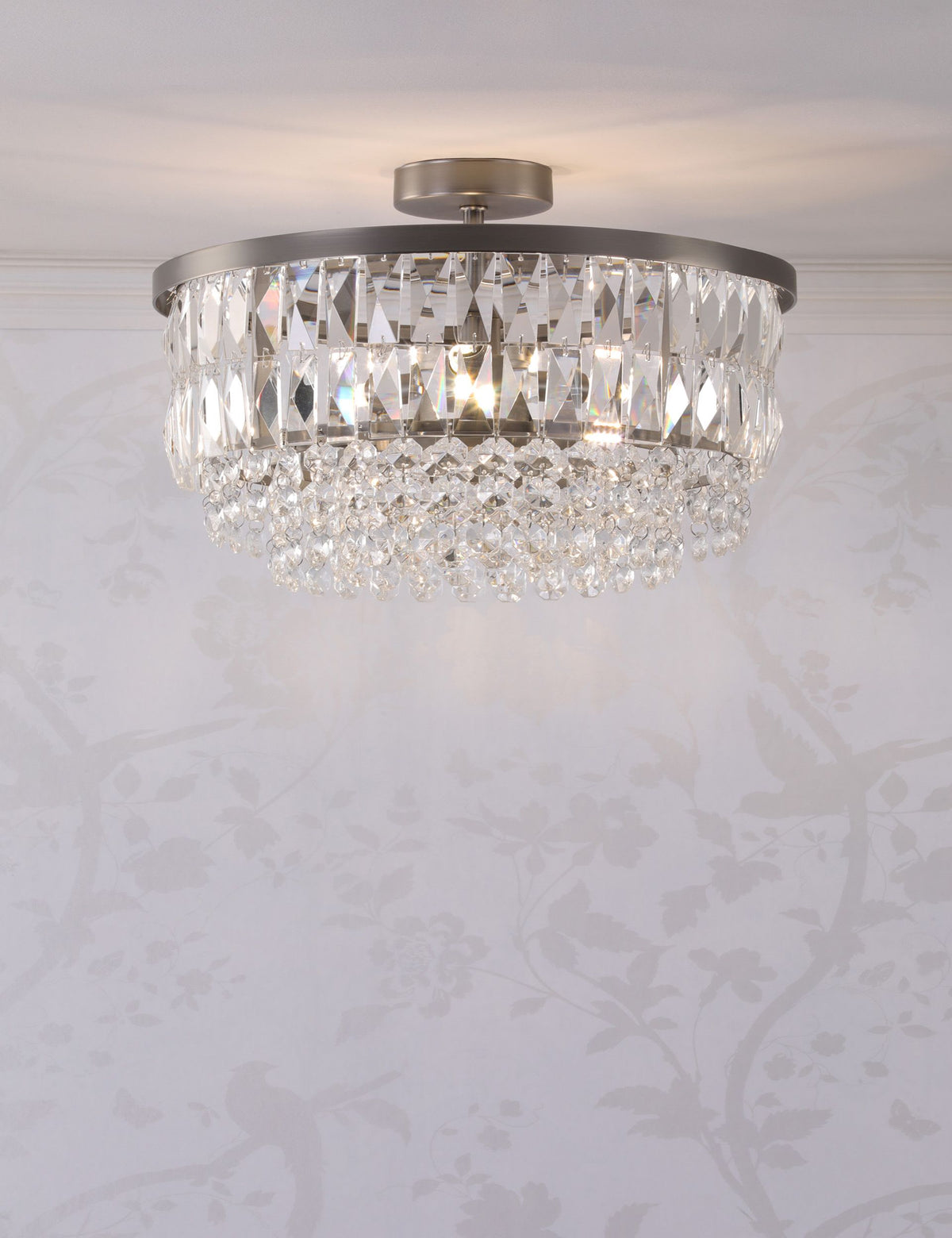 Laura Ashley Rhosill crystal semi flush ceiling light (British brand)