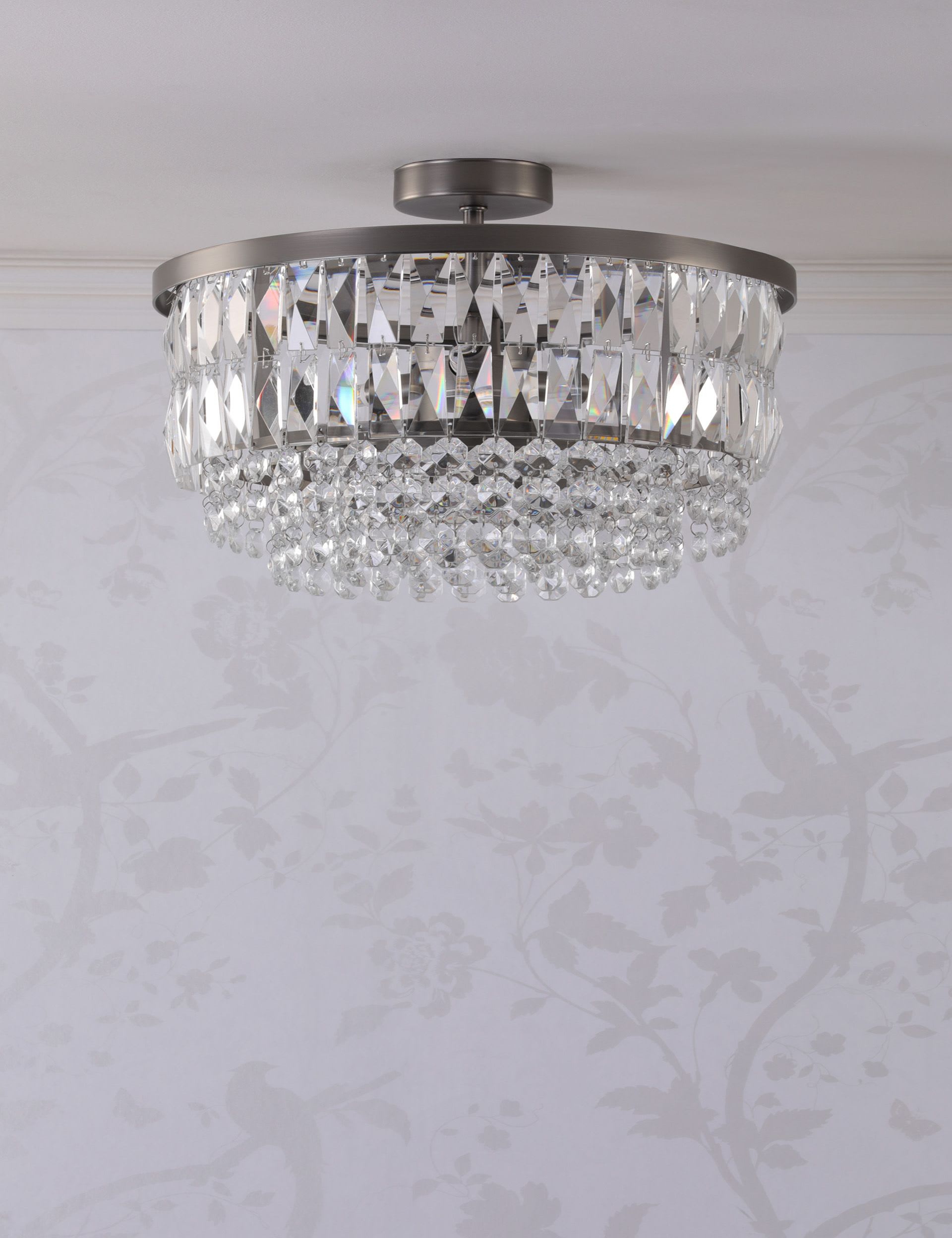 Laura Ashley Rhosill crystal semi flush ceiling light (British brand)