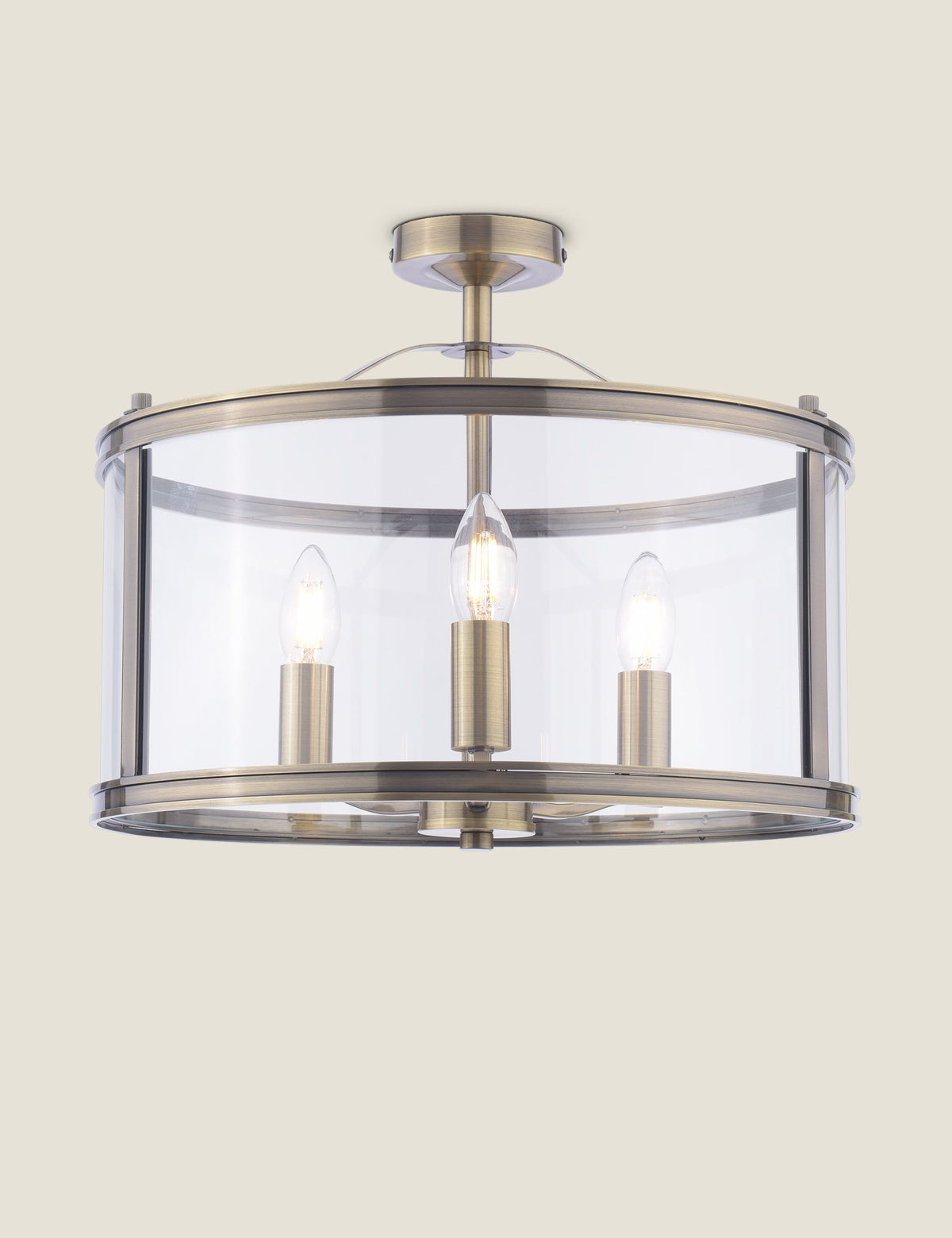 Laura Ashley Harrington 3 Light Semi Flush Ceiling Light, 40 cm