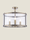 Laura Ashley Harrington 3 Light Semi Flush Ceiling Light, 40 cm