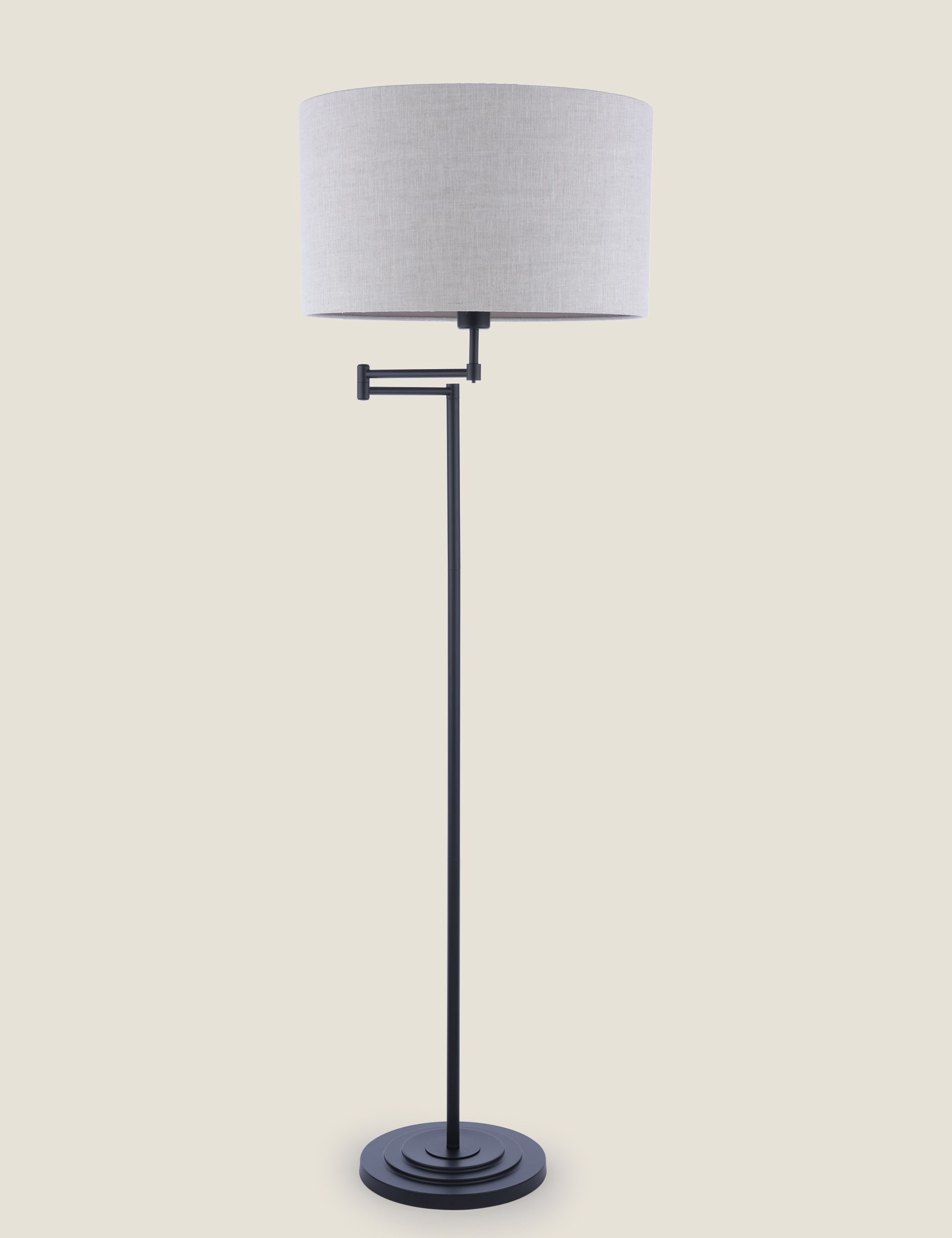 Laura Ashley Marlowe floor lamp polished nickel swing arm (British brand)