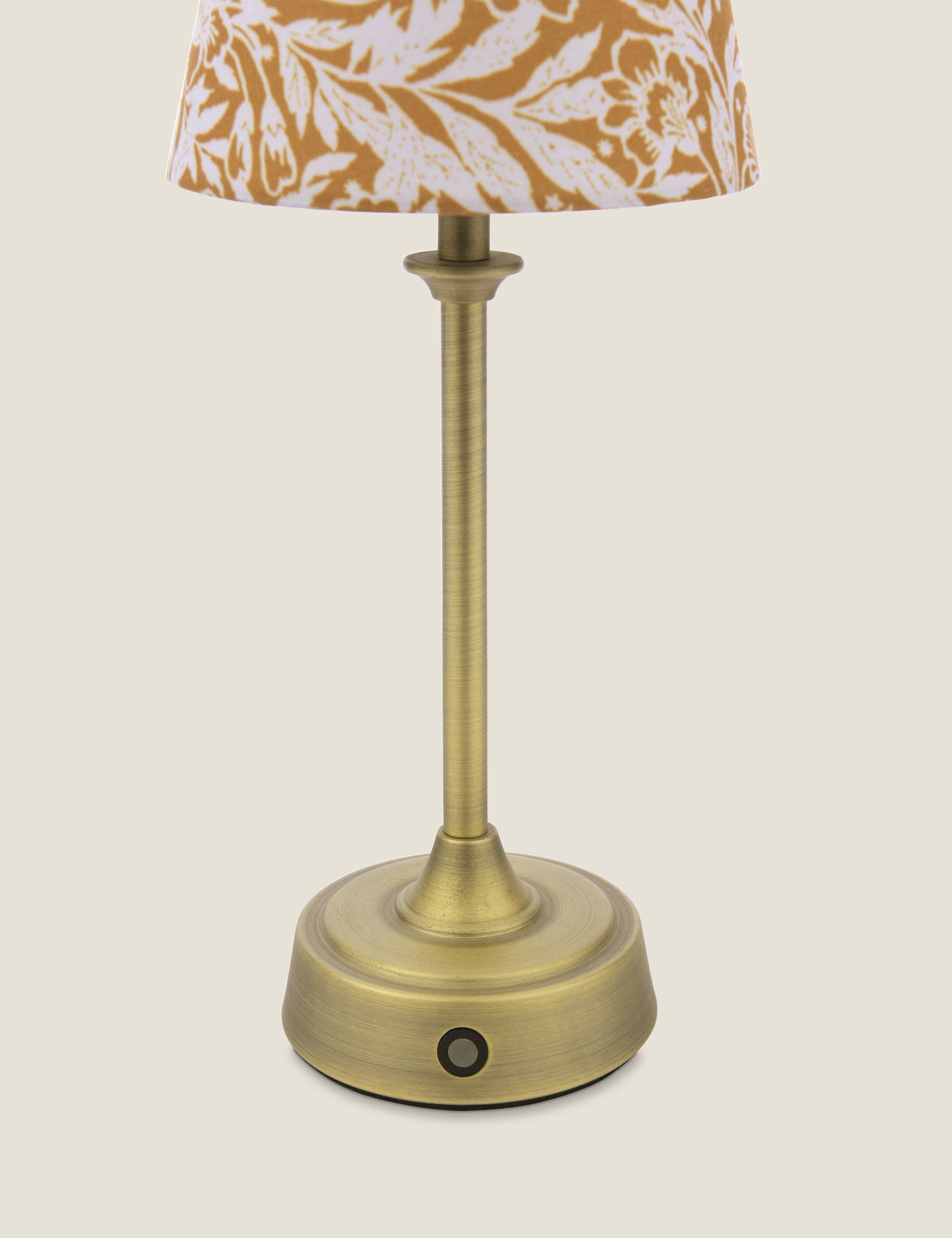 Joules Apsley rechargeable table lamp with floral print, imported from the UK