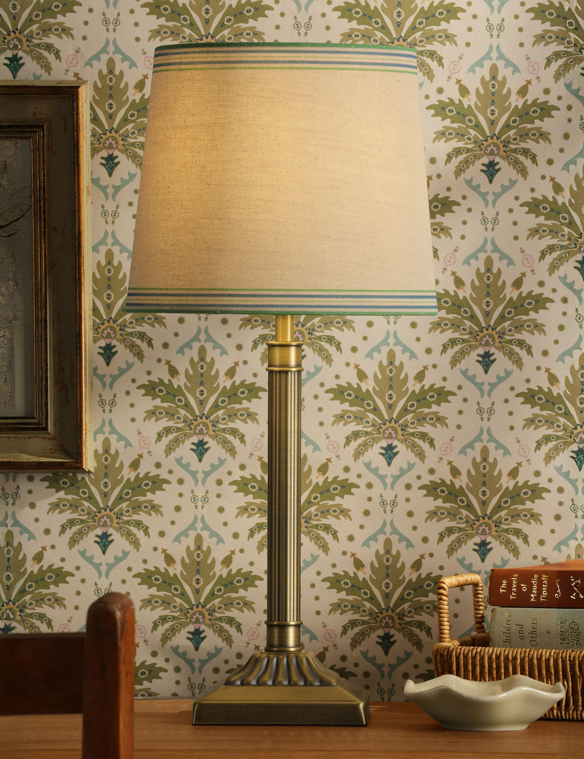 Joules Buscot metal table lamp antique brass finish, UK version