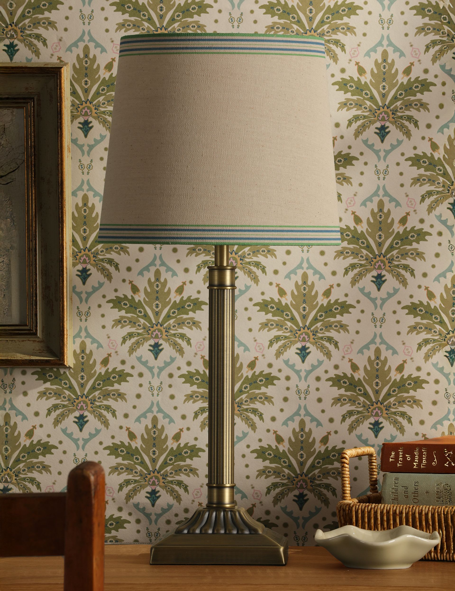 Joules Buscot metal table lamp antique brass finish, UK version