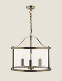 Laura Ashley Harrington 3 light pendant light with antique brass finish (British brand)