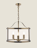 Laura Ashley Harrington 3 light pendant light with antique brass finish (British brand)