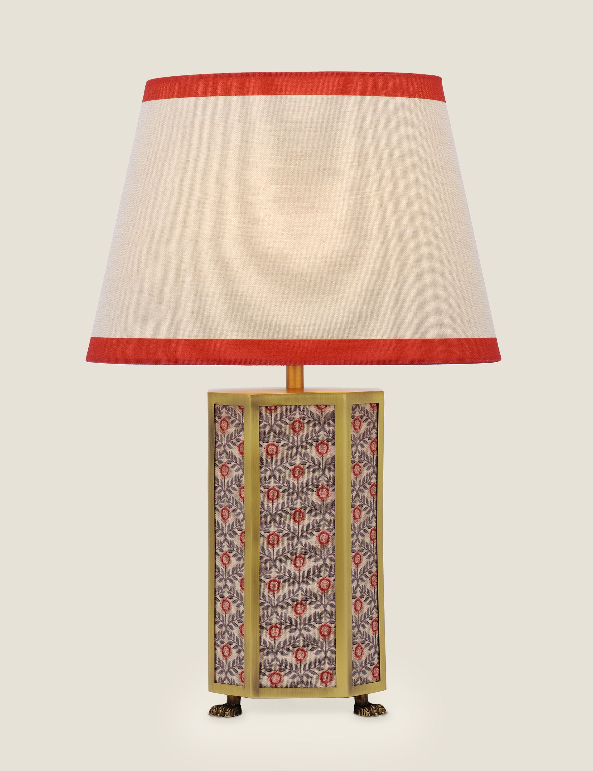 Joules Helmingham metal and fabric table lamp with brass base, UK version