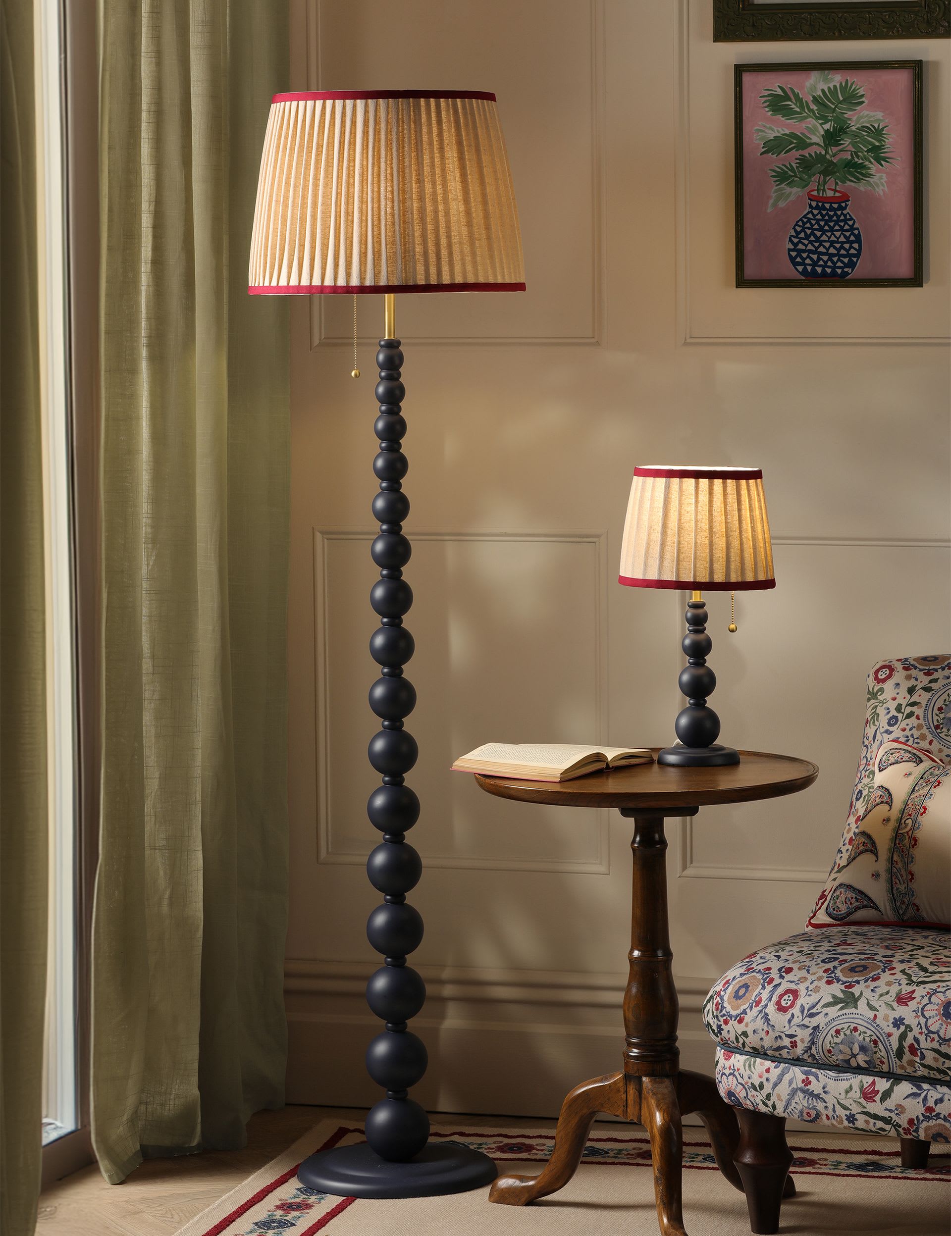 Joules Harewood Bobbin Floor Lamp 150cm, imported from the UK