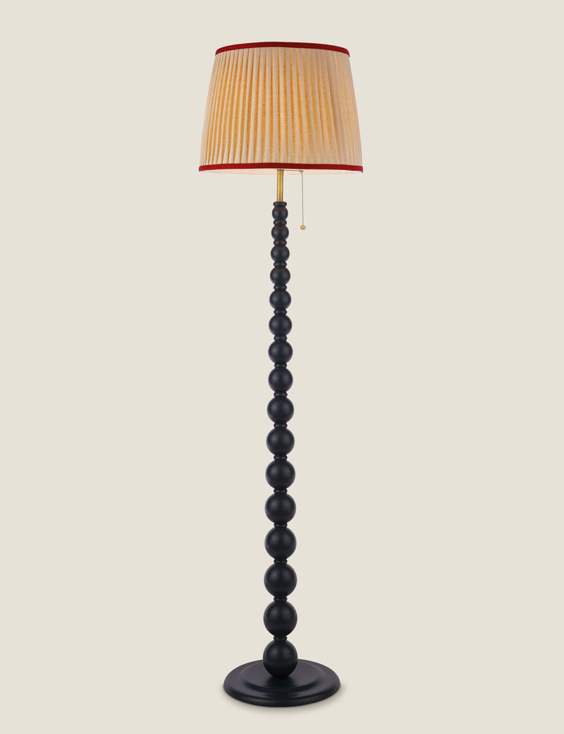 Joules Home Lighting Harewood Wood Bobbin Floor Lamp