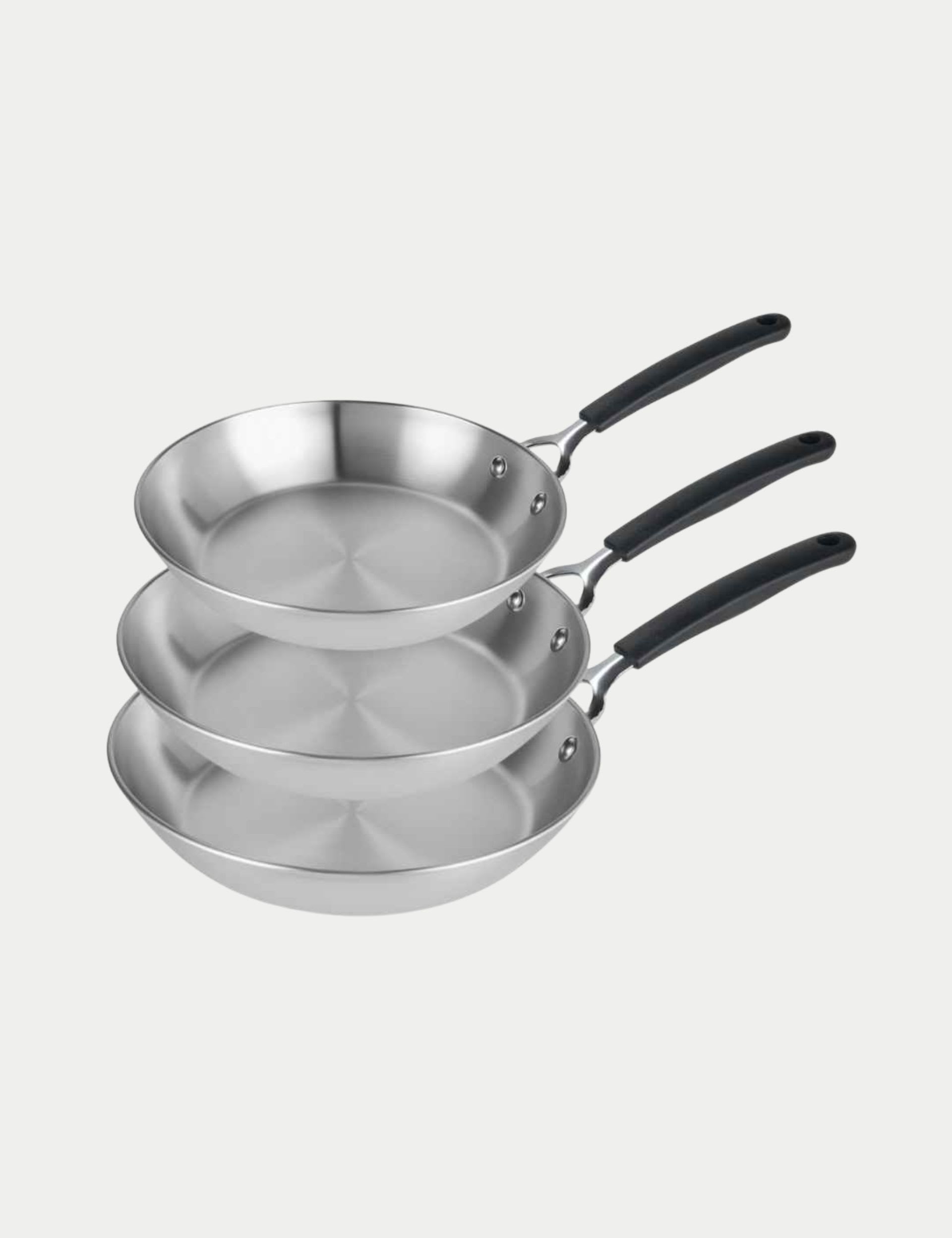 Prestige 3-piece stainless steel frying pan set - British product