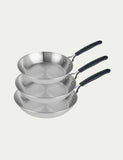 Prestige 3-piece stainless steel frying pan set - British product