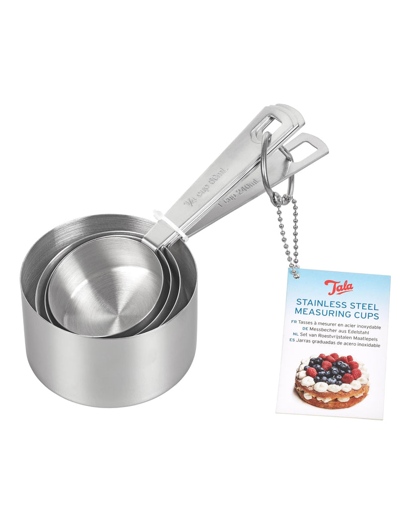 Tala 4-piece stainless steel measuring cups set, UK version