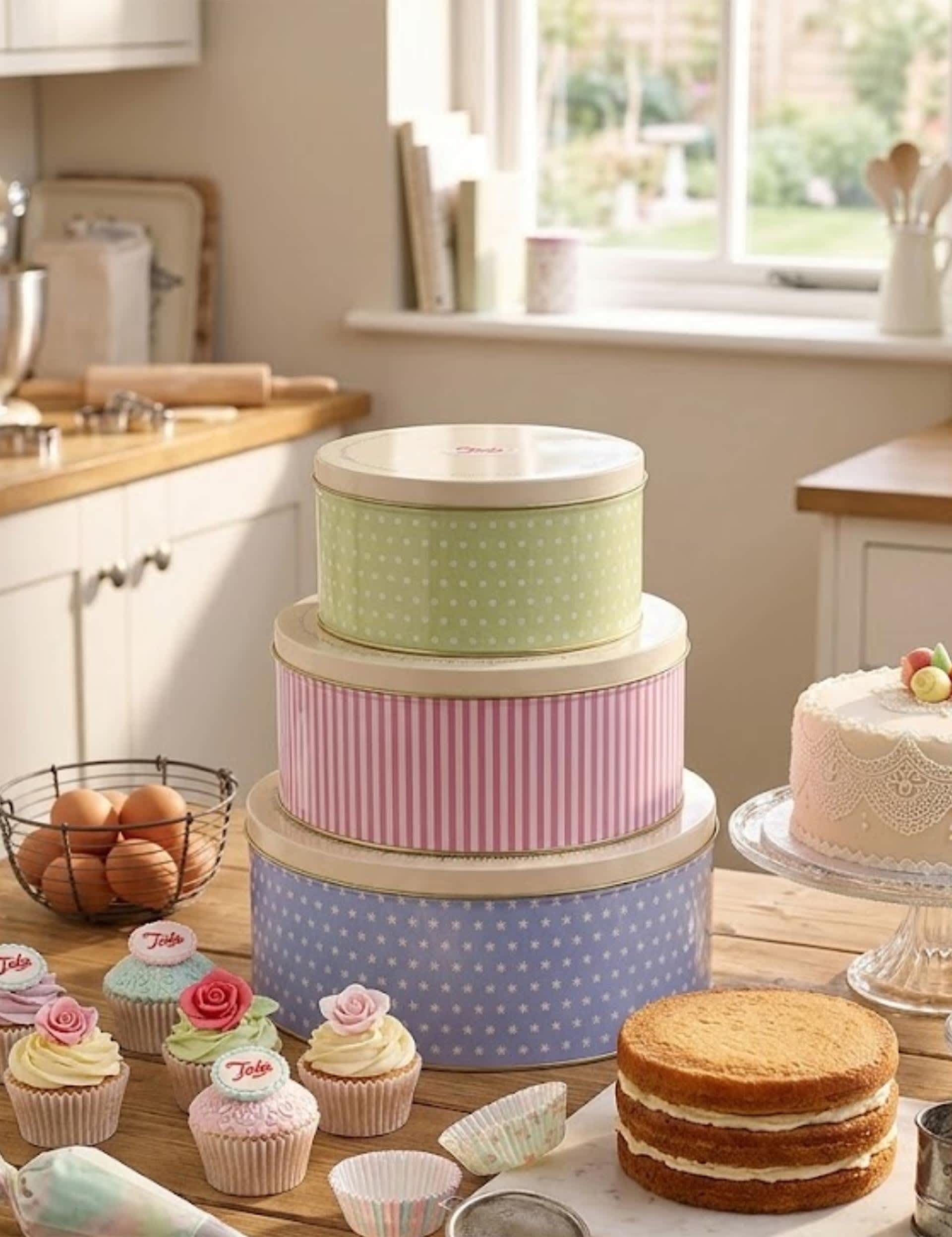 Tala retro design cake tins set of 3, imported from the UK