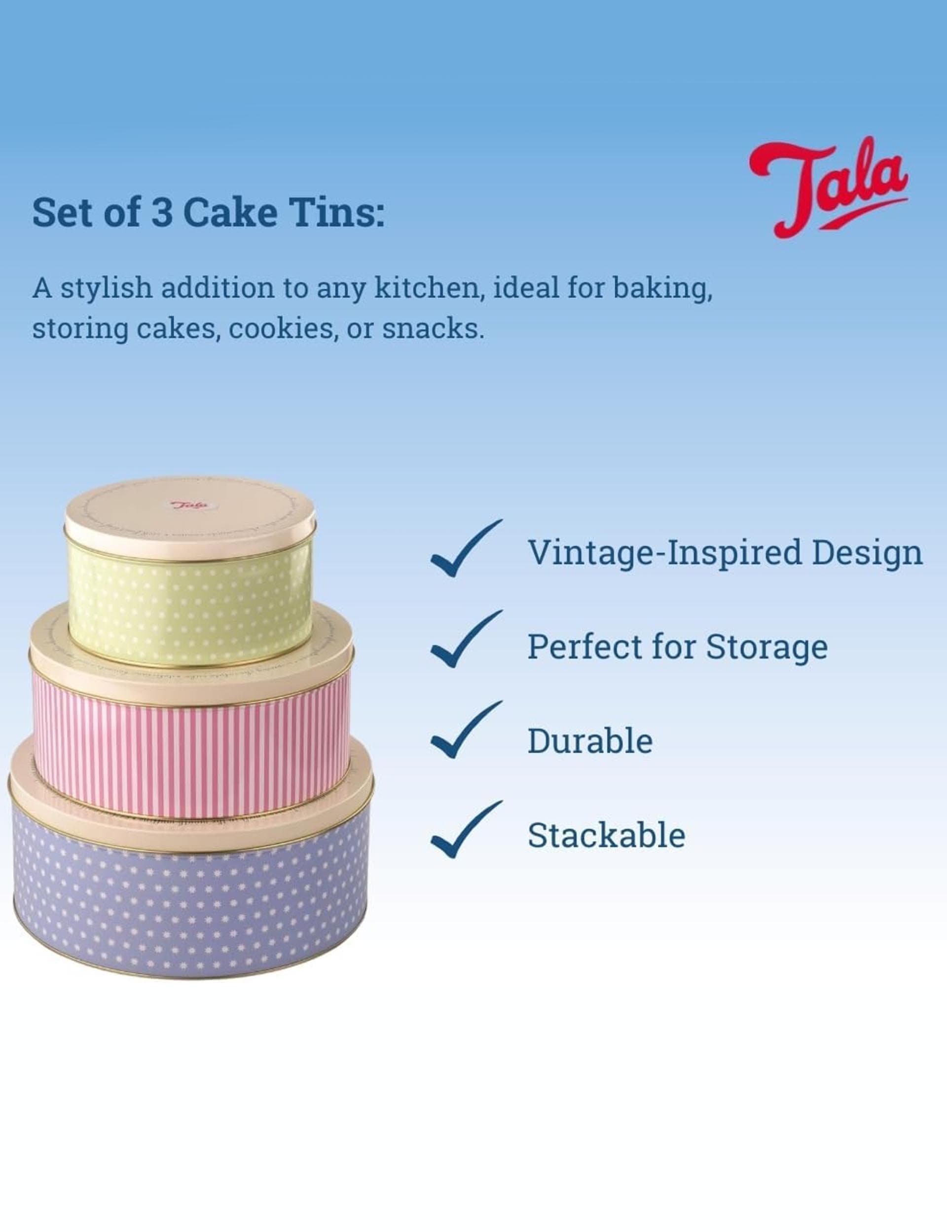 Tala retro design cake tins set of 3, imported from the UK