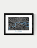 East End Prints London Map Negative framed print, imported from the UK