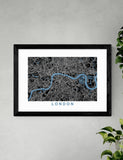 East End Prints London Map Negative Framed Art Print