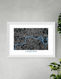 East End Prints London Map Negative Framed Art Print