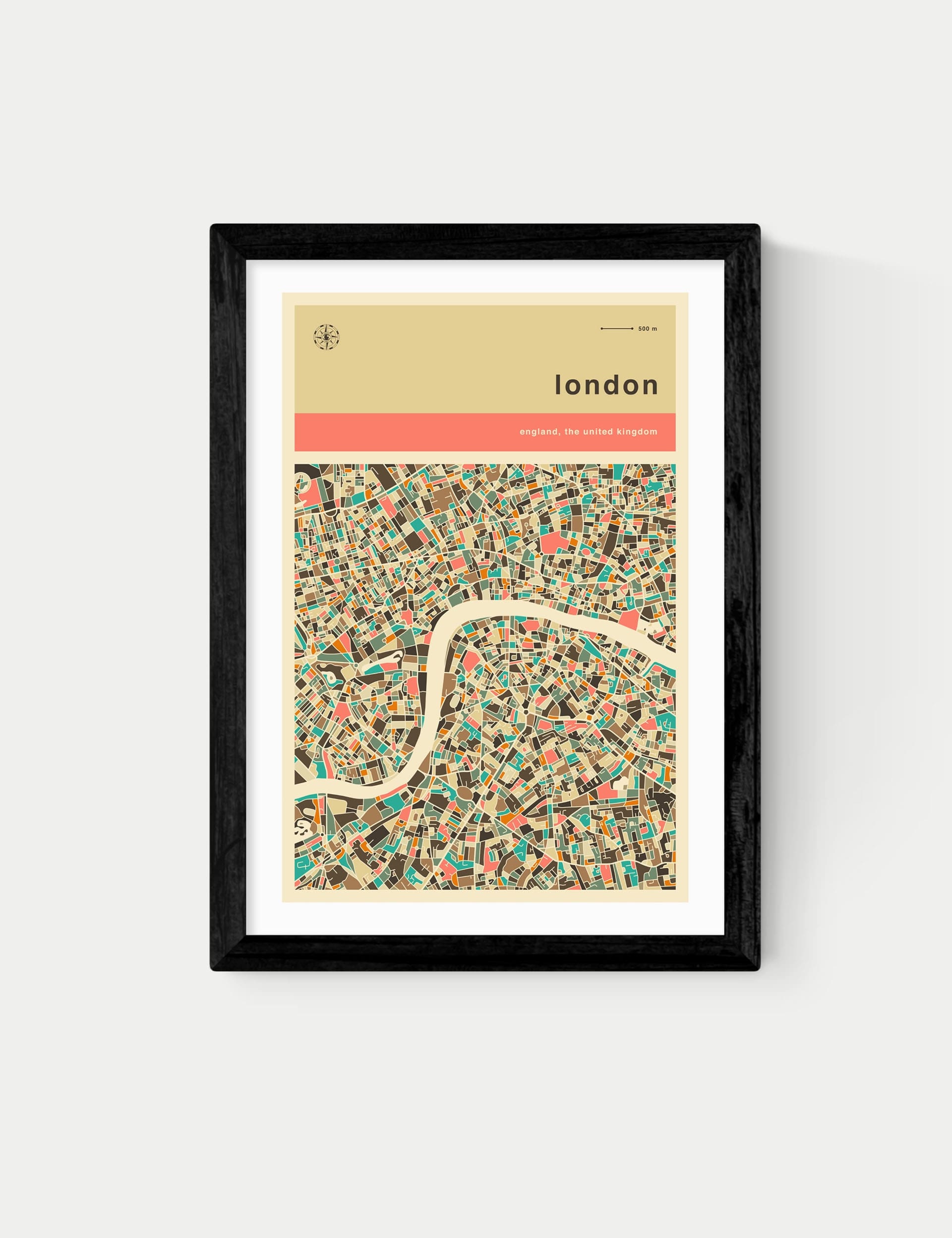East End Prints London Streetguide framed art print (British brand)