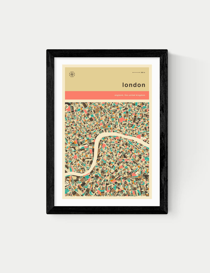 East End Prints London Streetguide framed art print (British brand)